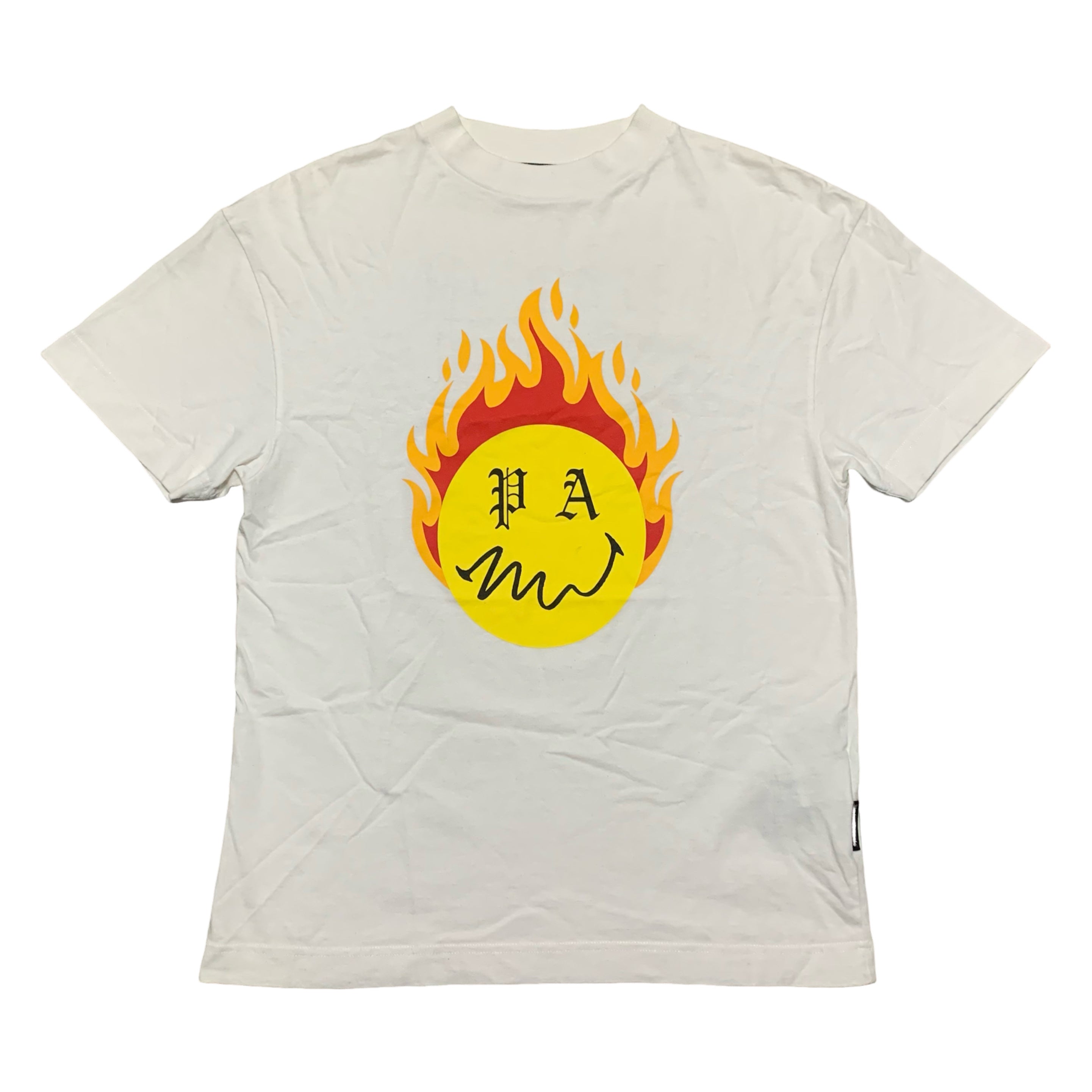 Palm Angels XS Burning Head White Tee 2021