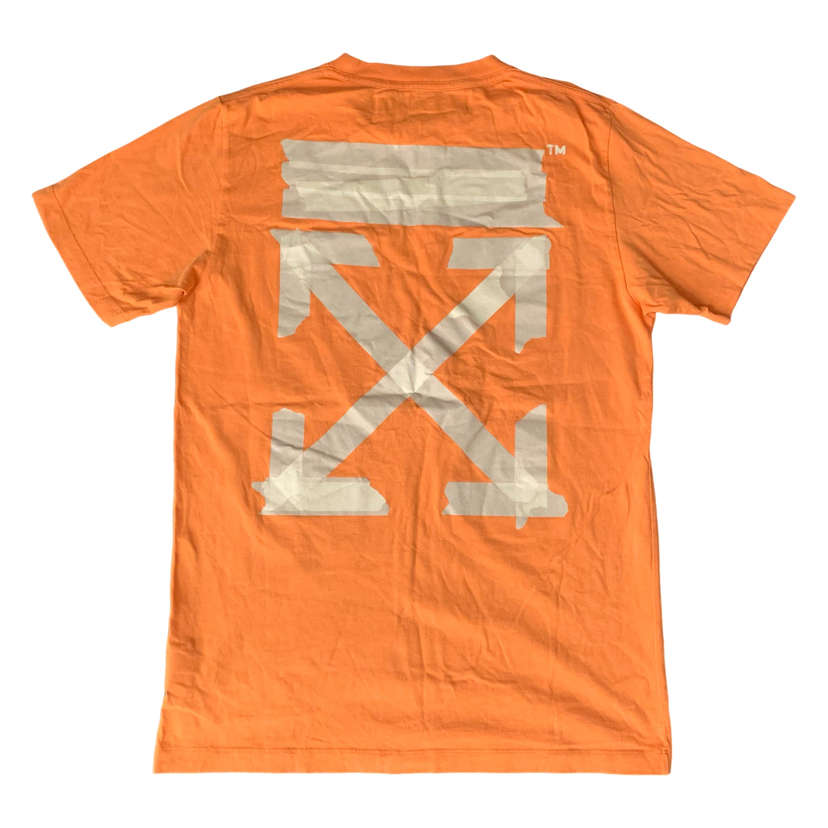 Off White Large Tee Tape Arrows Orange T-Shirt Virgil Abloh