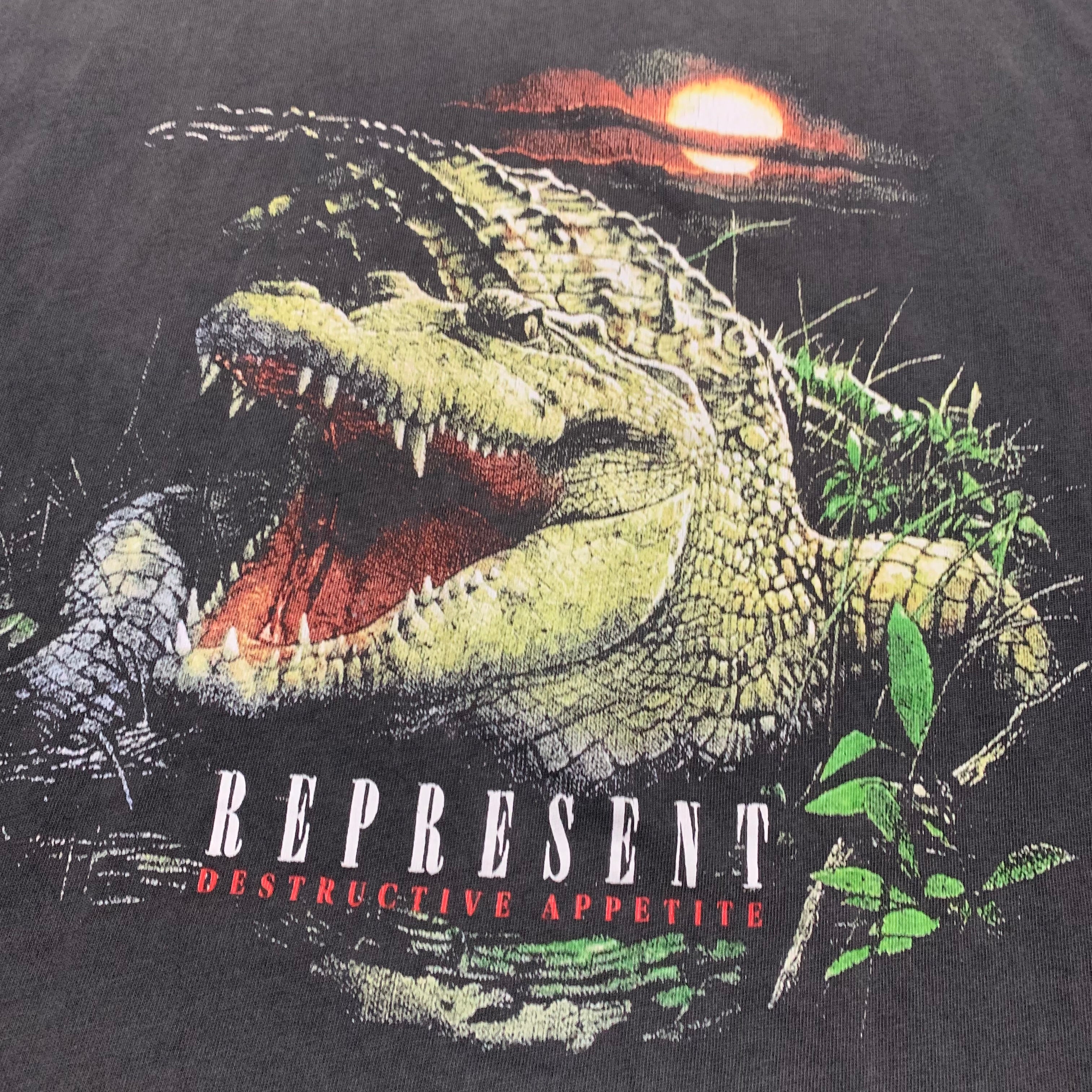 Represent Large Destructive Appetite Vintage Grey Tee