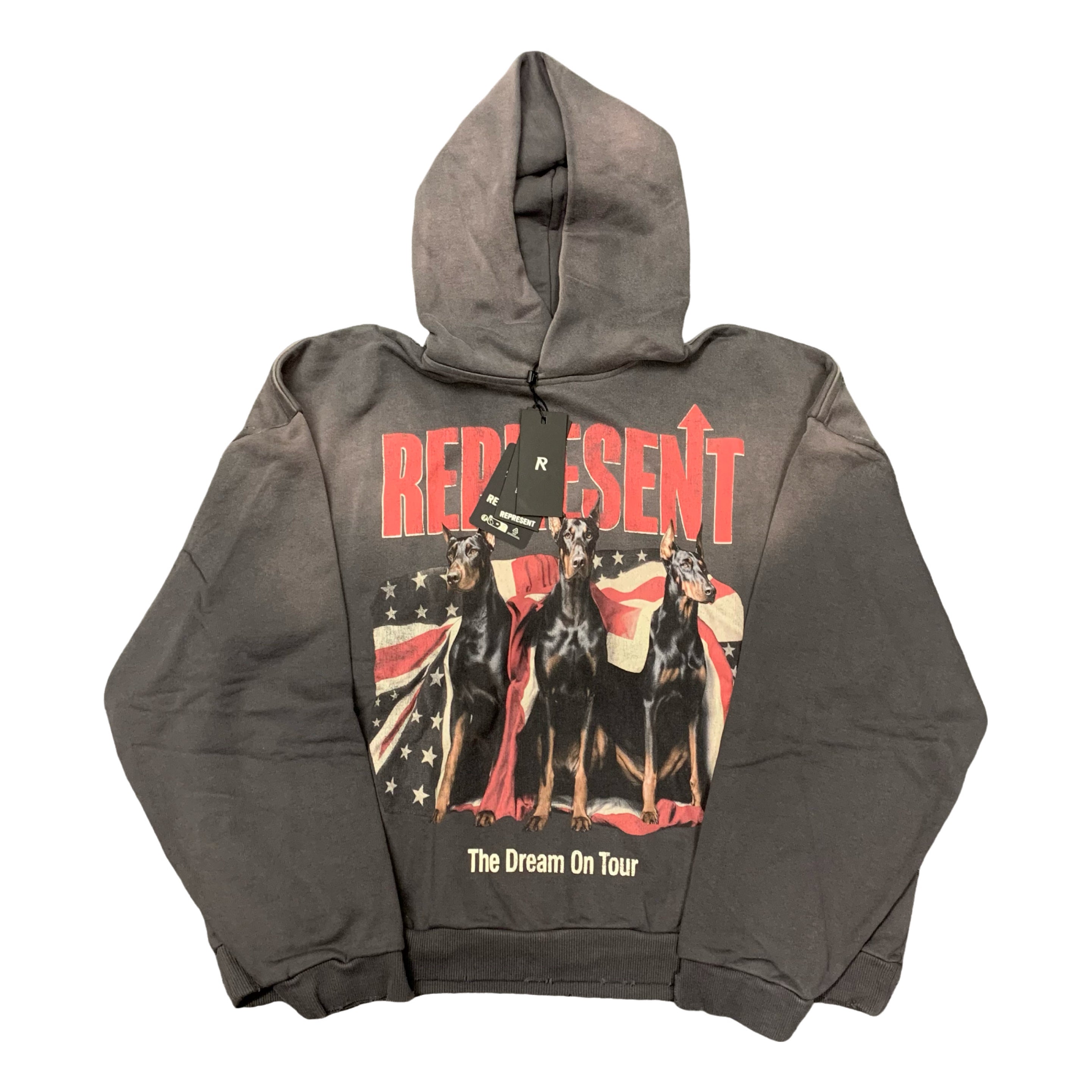 Represent Medium Hoodie Dream On Tour Sun Fade Grey Hoodie (RRP £180)