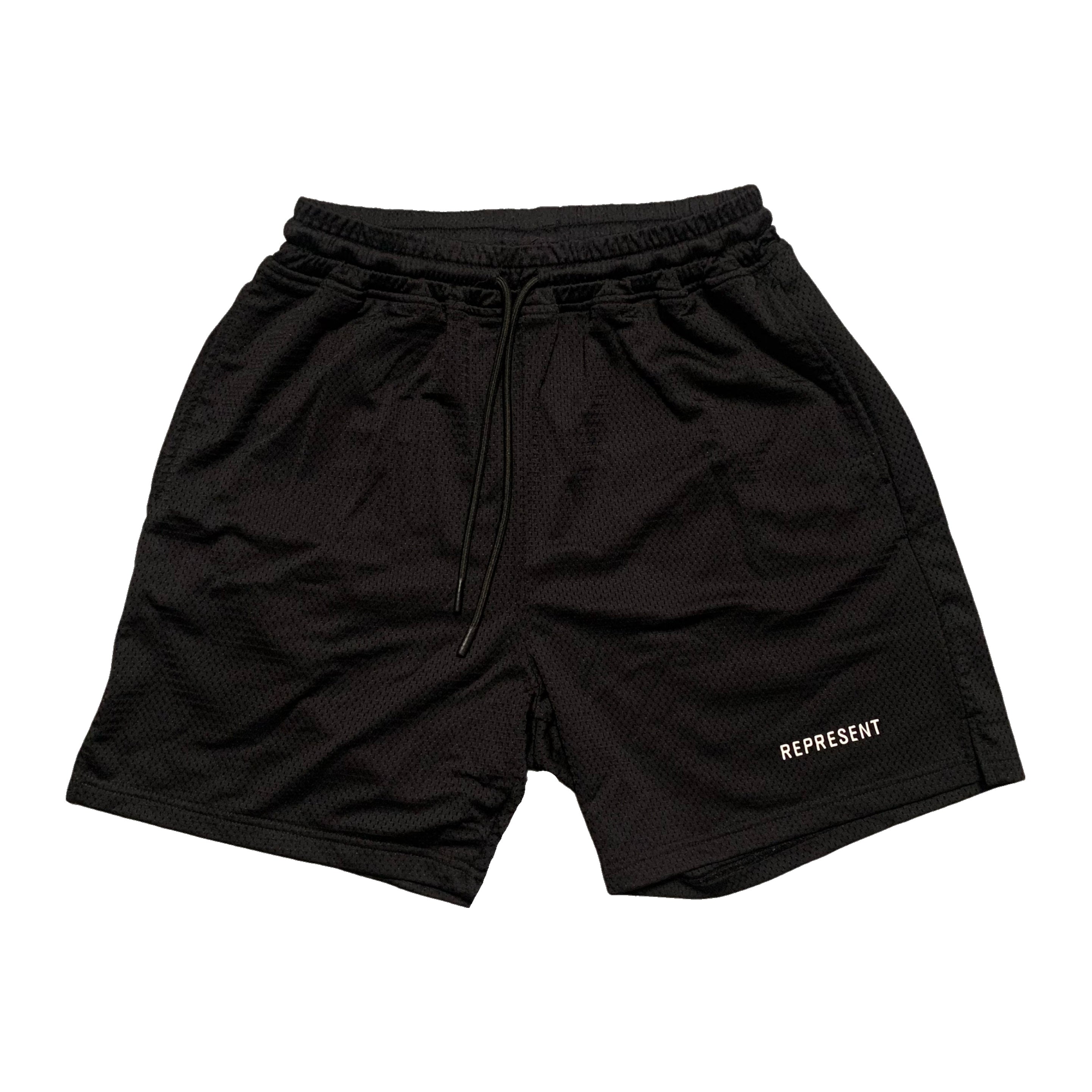 Represent Small Shorts Black Mesh Bottoms Shorts