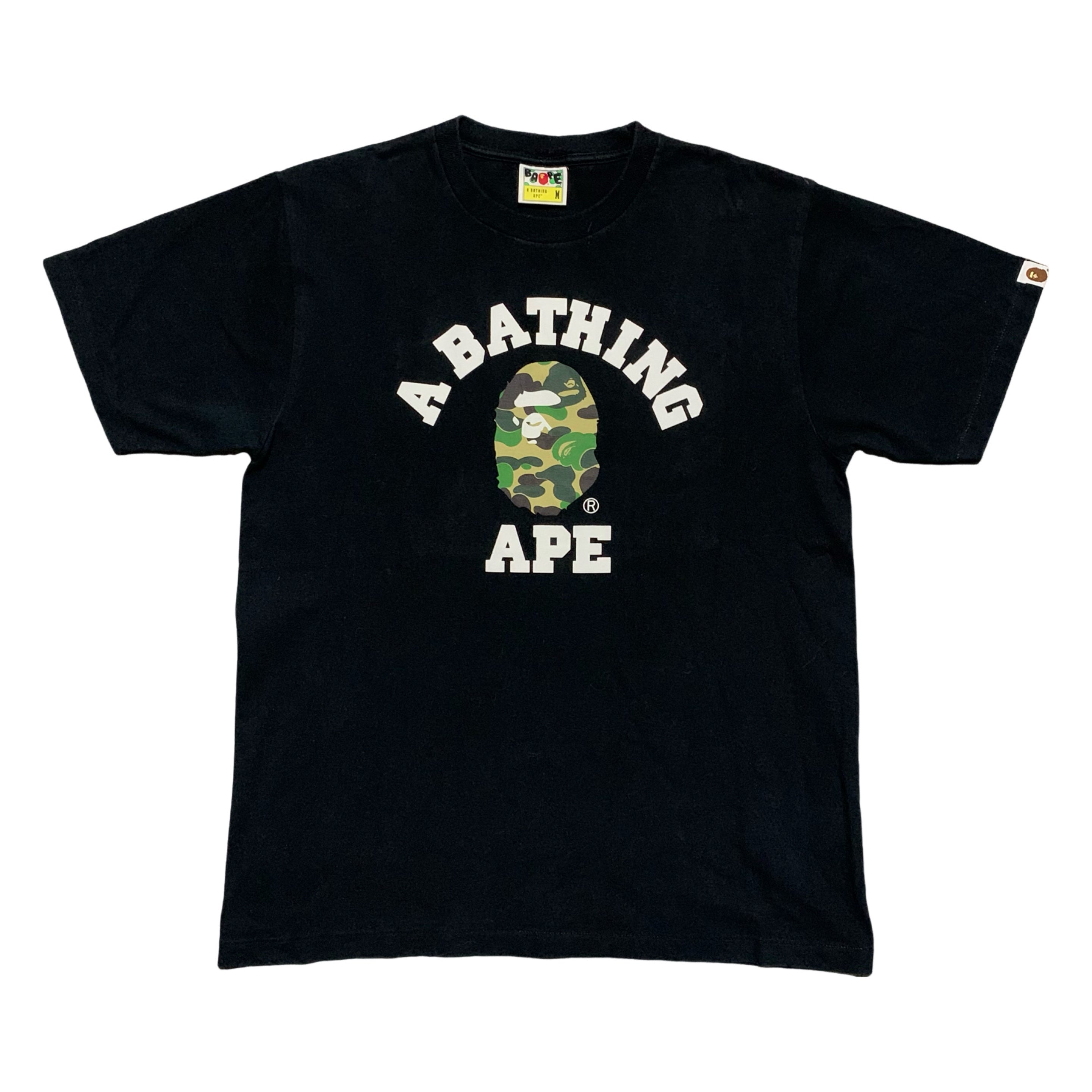 Bape Medium College Green ABC Camo Black Tee