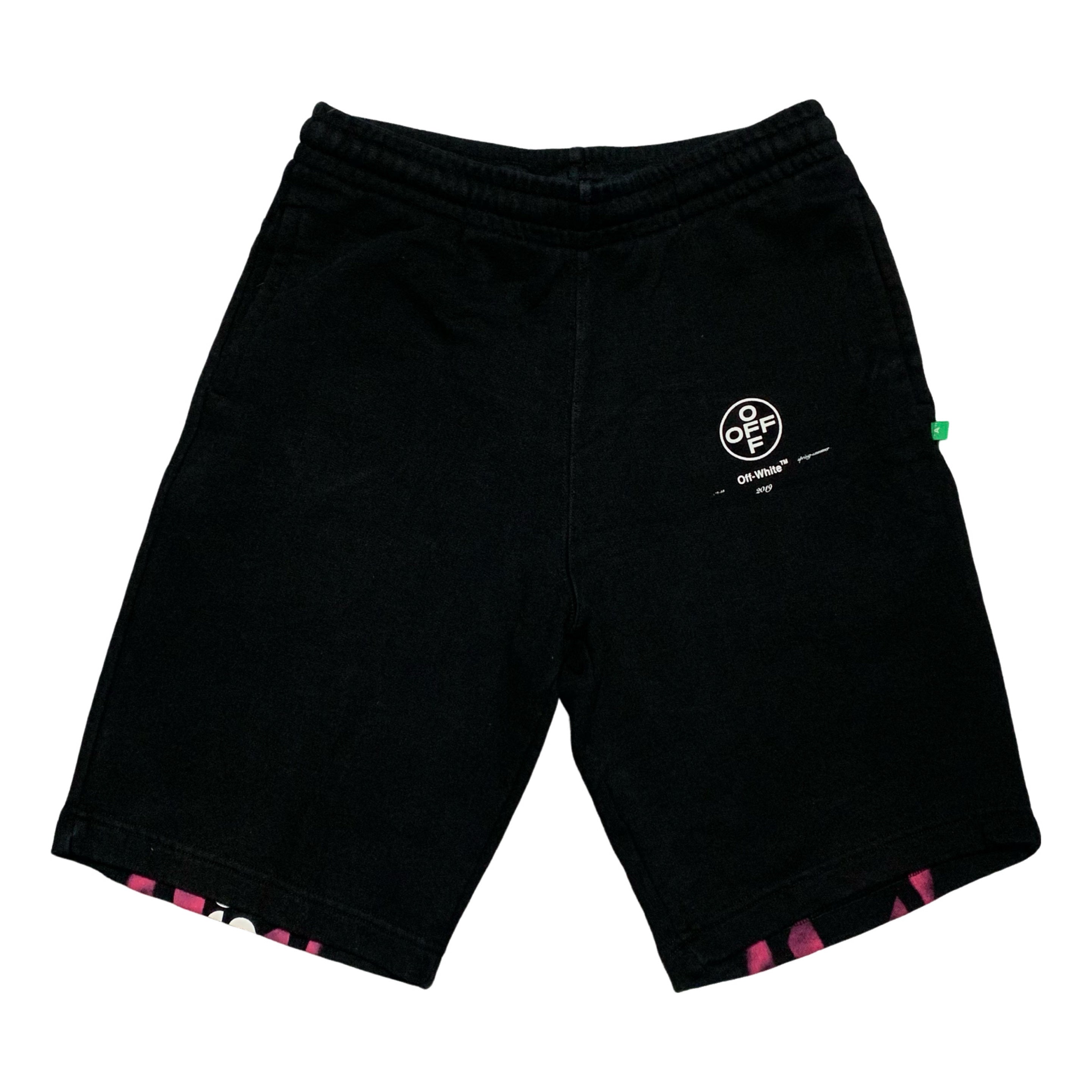 Off White Small Shorts Impressionism Black Sweatpants Bottoms Virgil Abloh