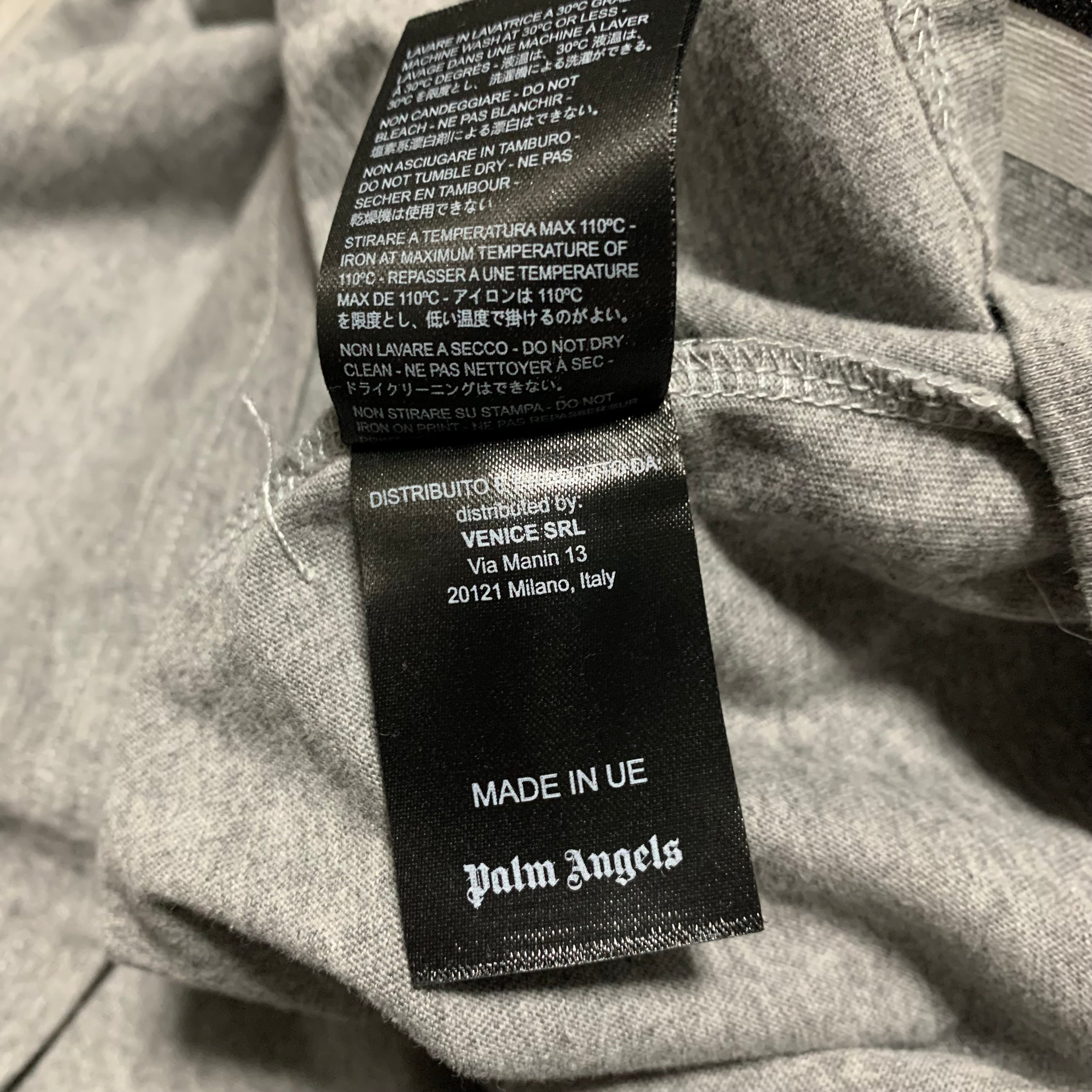 Palm Angels Small Plam Tree Graphic Grey Tee