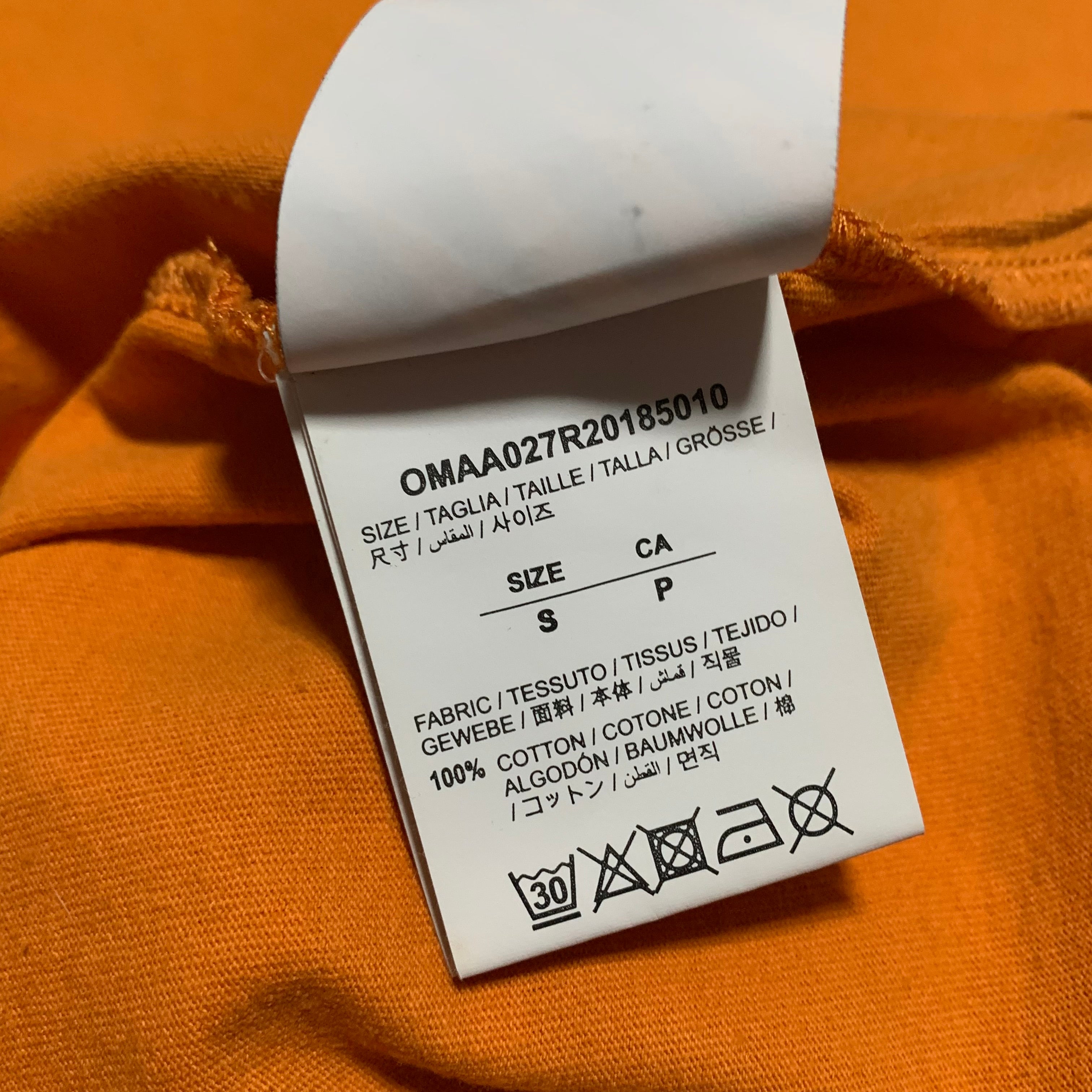 Off White Small Arrows Graphic Orange Tee Virgil Abloh