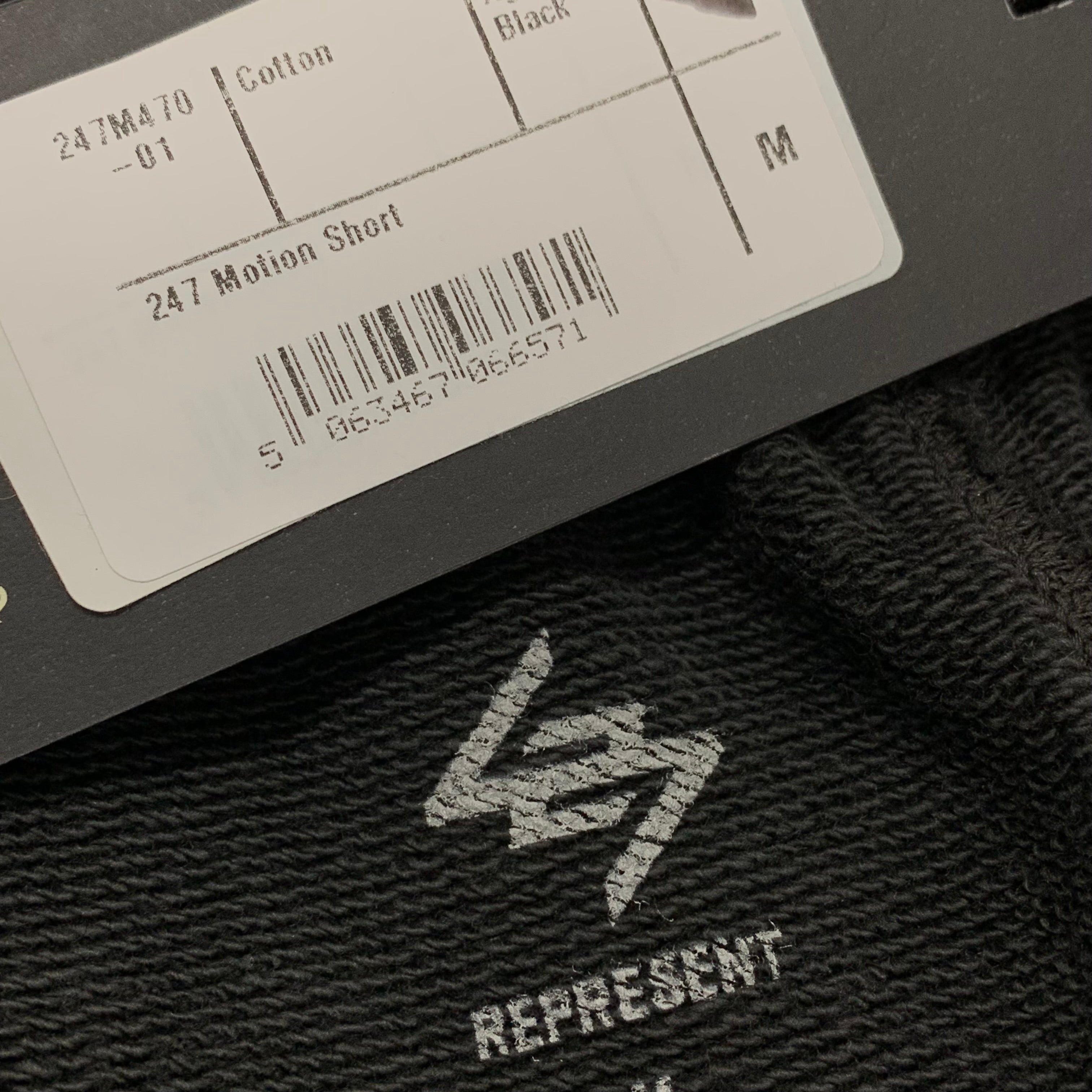 Represent Medium Shorts 247 Motion Aged Black Shorts Bottoms