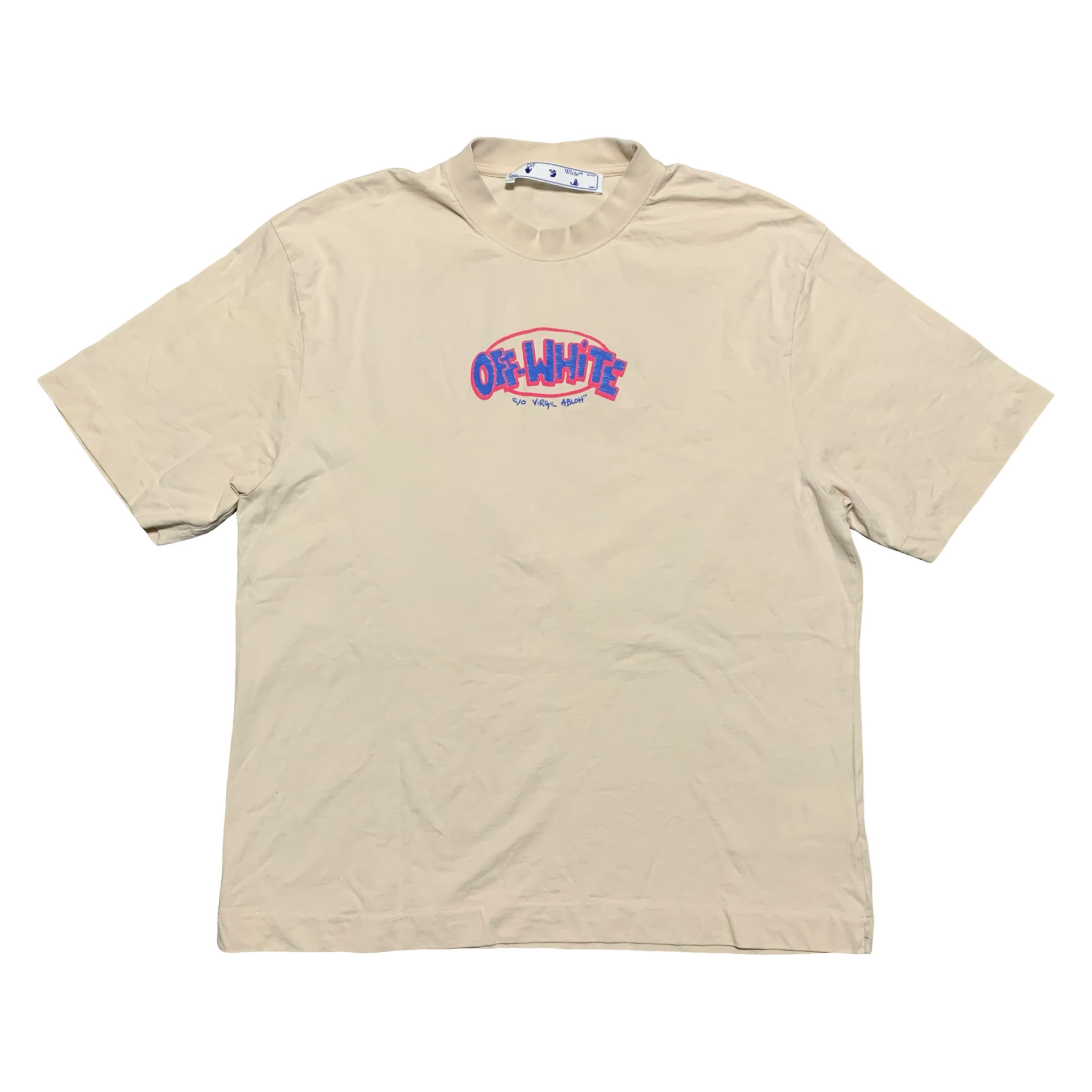 Off White Small Arrows Skate Beige White Tee Virgil Abloh