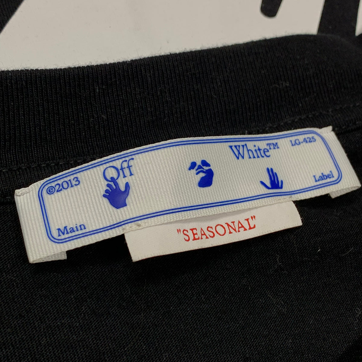 Off White XL Tee Wave Diag Black T-Shirt Virgil Abloh