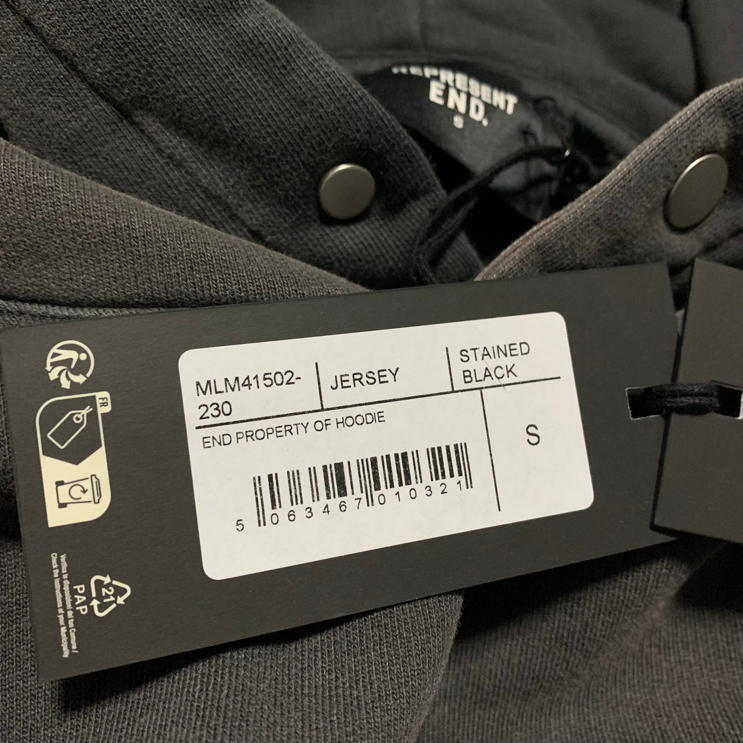 Represent Small Property Of End Stained Black Hoodie (RRP £180)