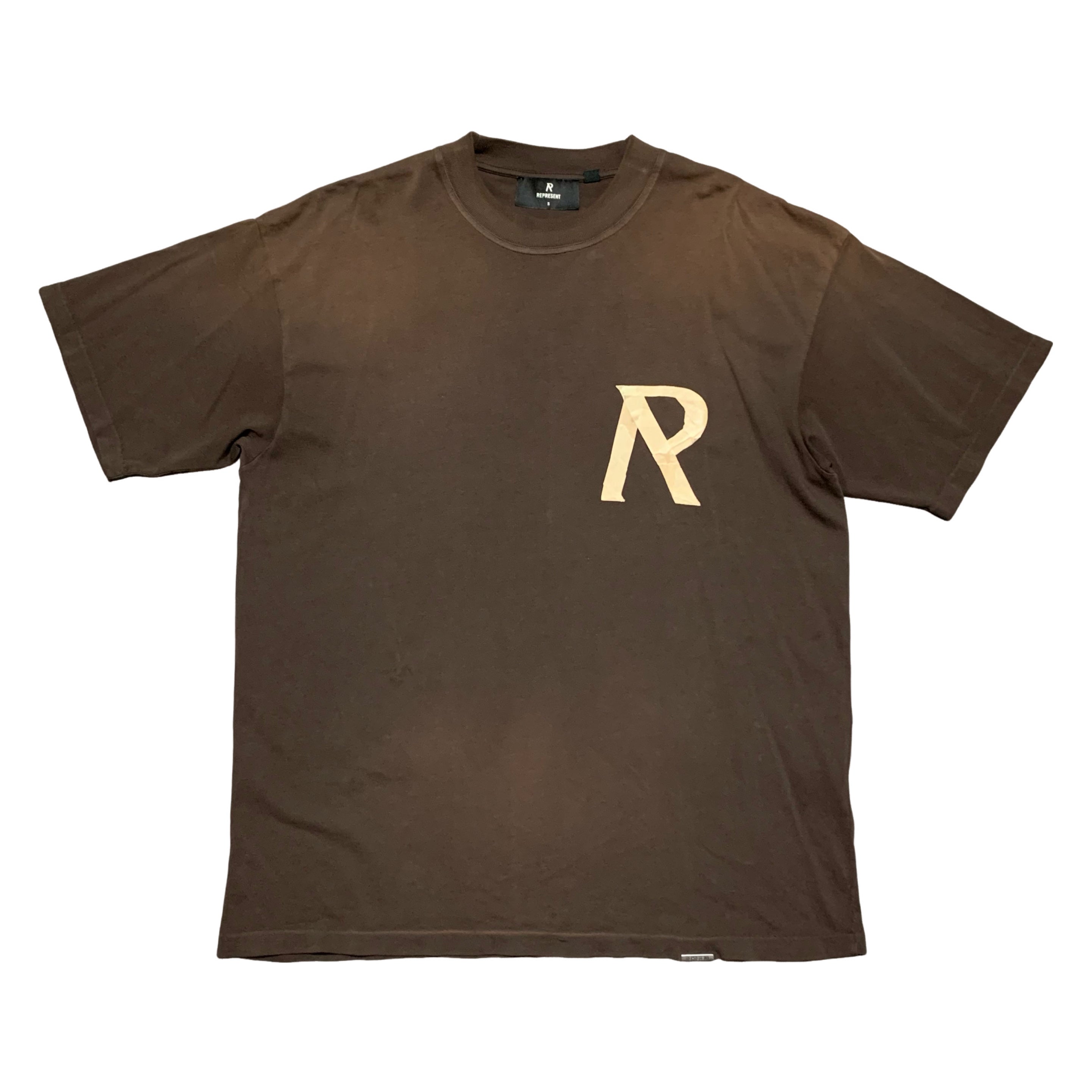 Represent Small Initial Masking Tape Cedar Brown Tee