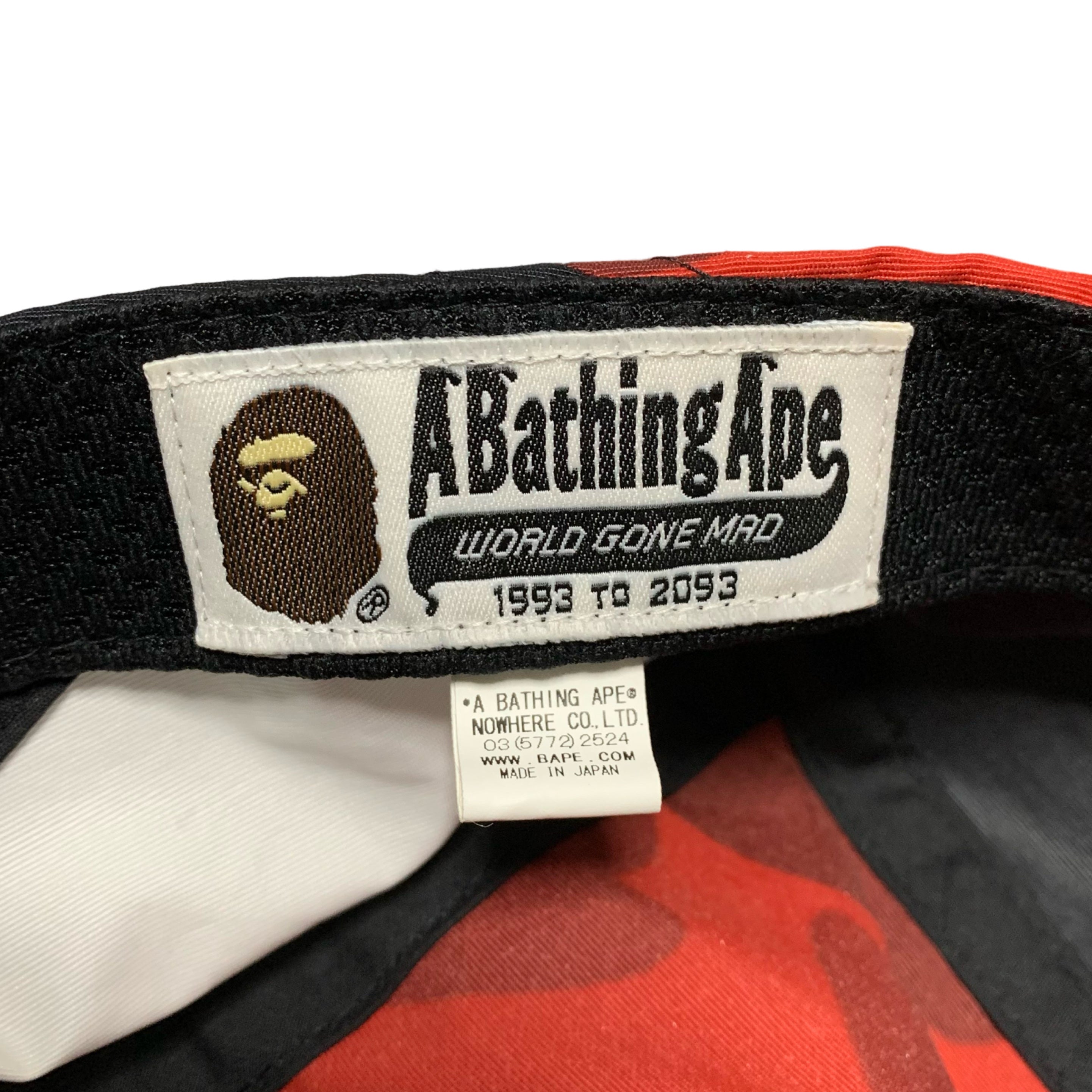 Bape Cap Red Colour Camo Black Running Cap Hat