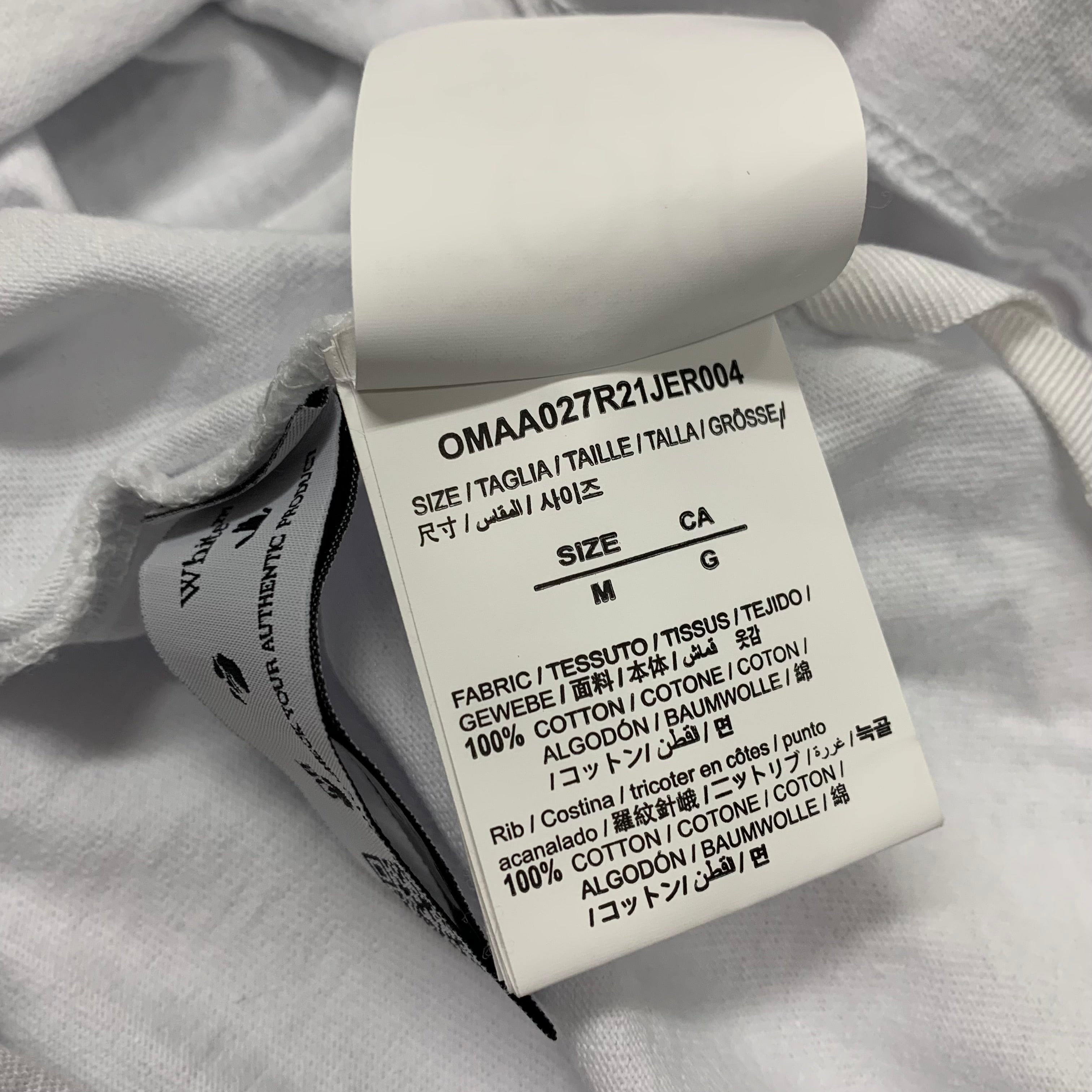 Off White Medium Tee Caravaggio Arrows White T-Shirt Virgil Abloh