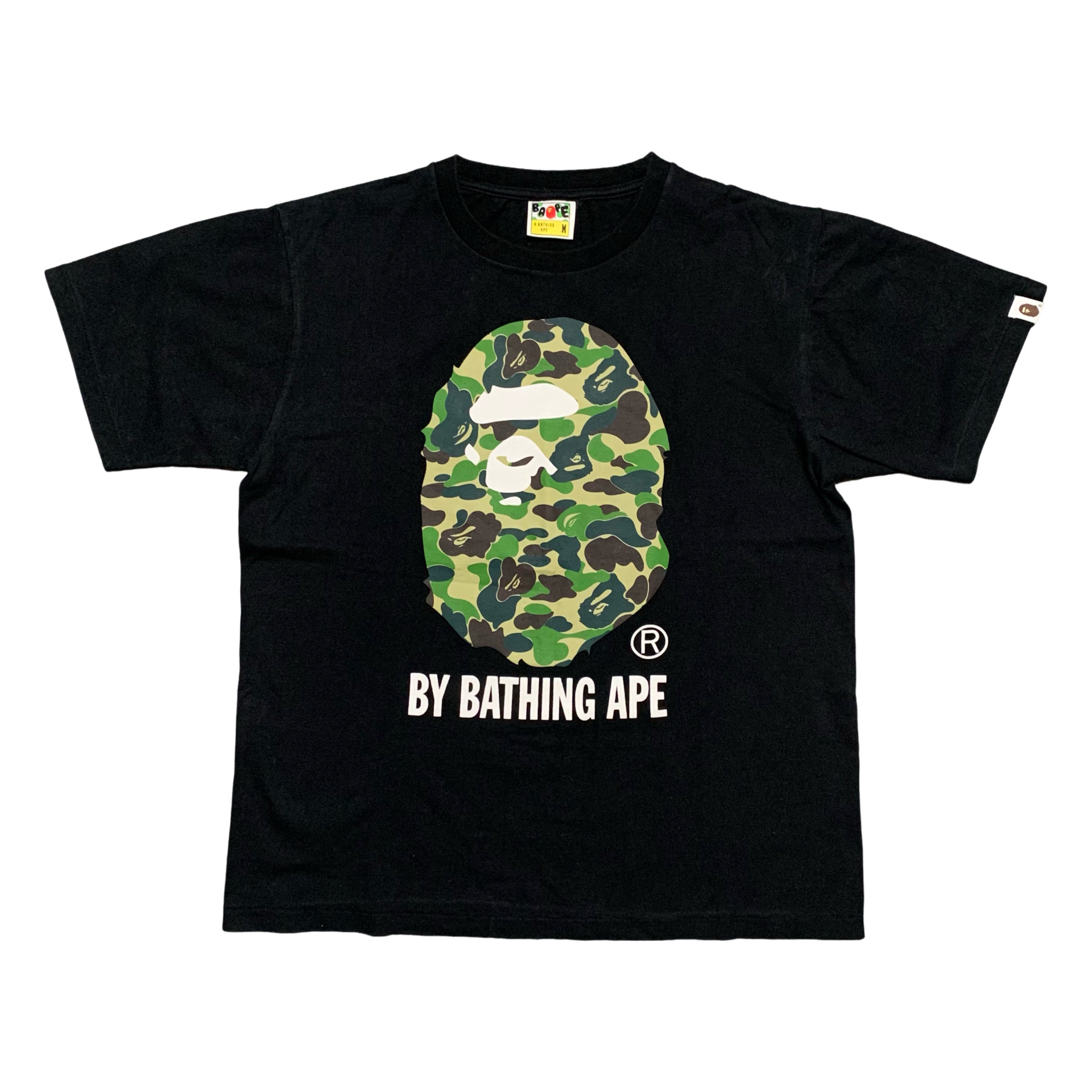 Bape Medium Ape Head Green ABC Camo Black Tee