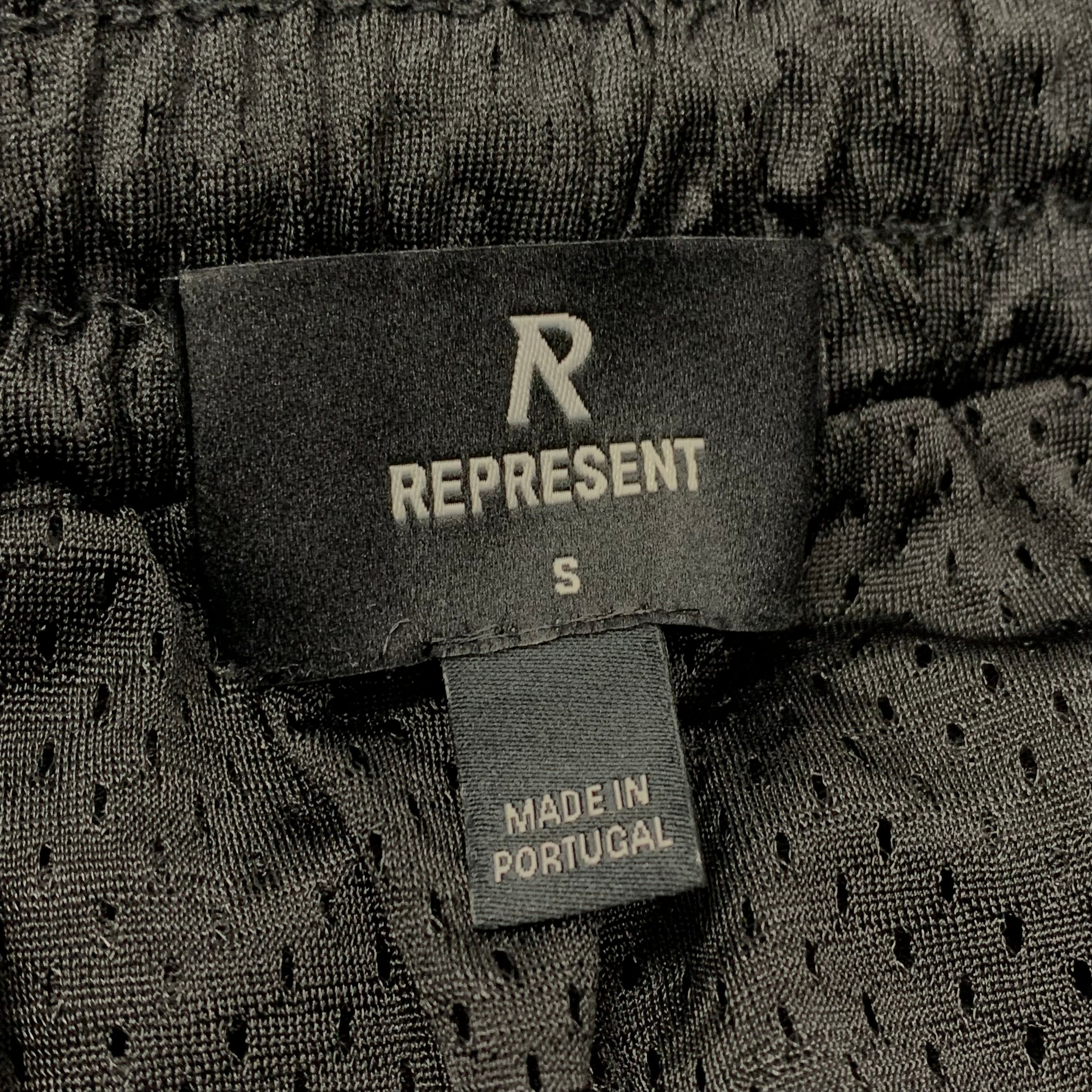 Represent Small Shorts Owners Club Black Mesh Zip Bottoms