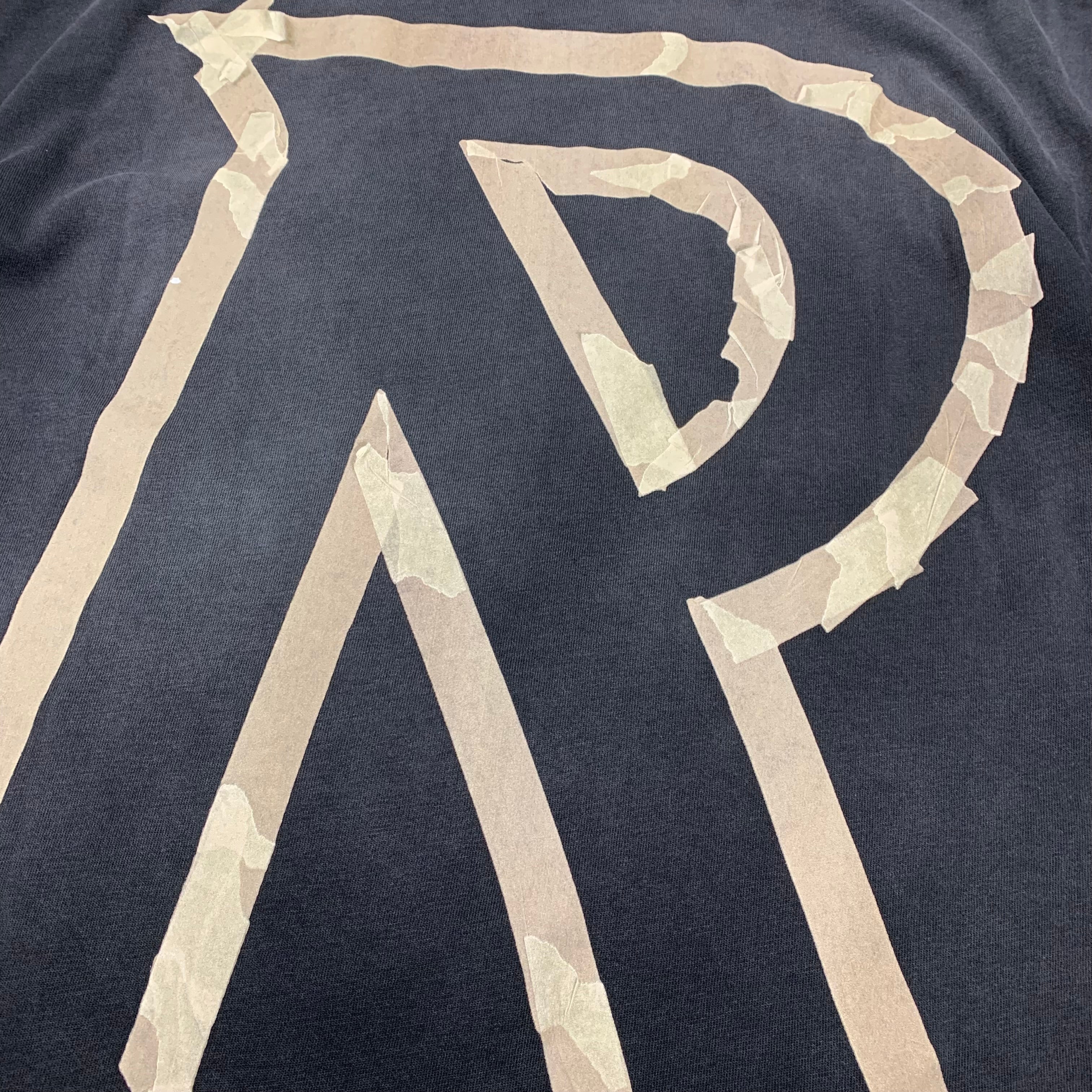 Represent XS Tee Masking Tape Initial Stained Black T-Shirt