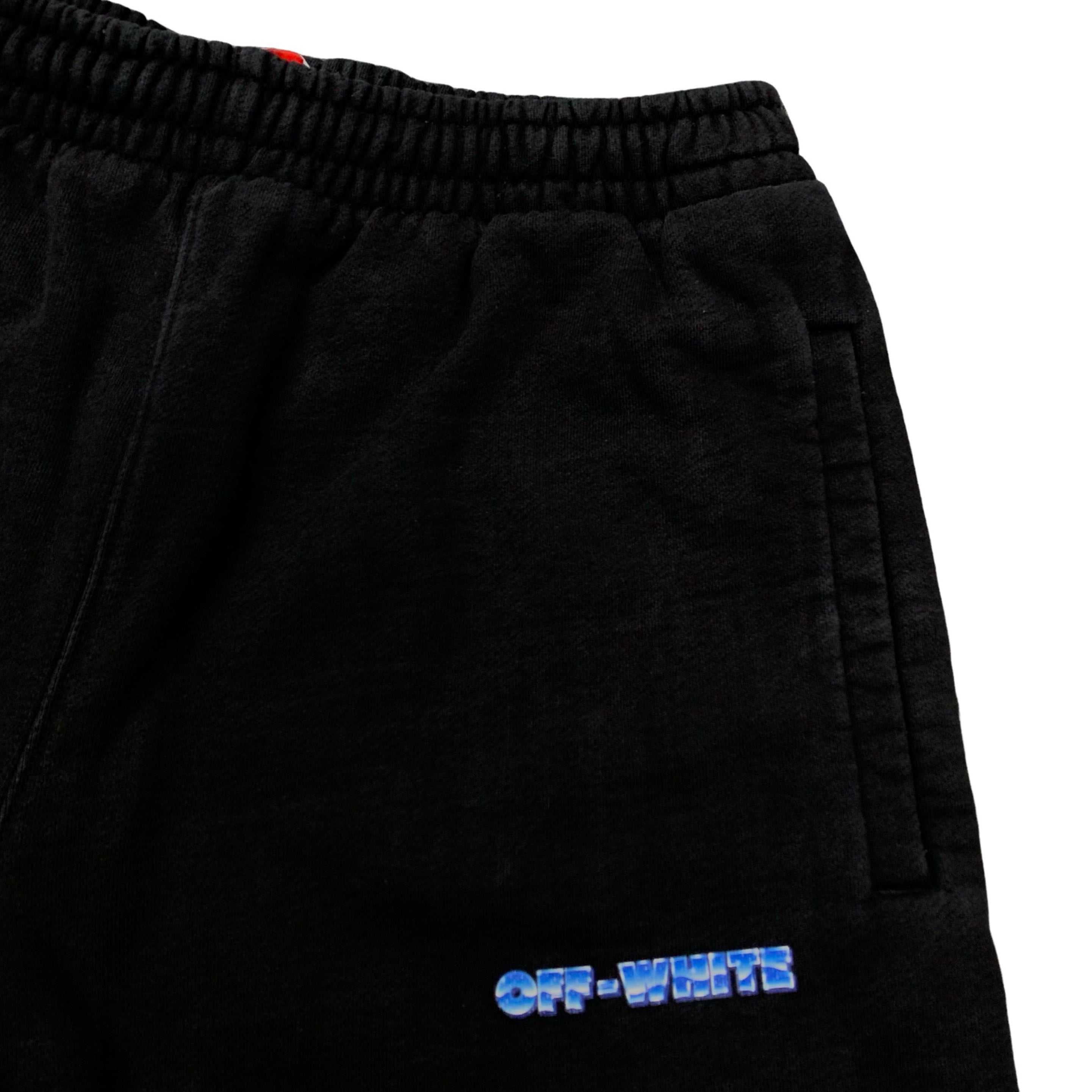 Off White Small Shorts Metal Arrows Black Sweatpants Bottoms Virgil Abloh