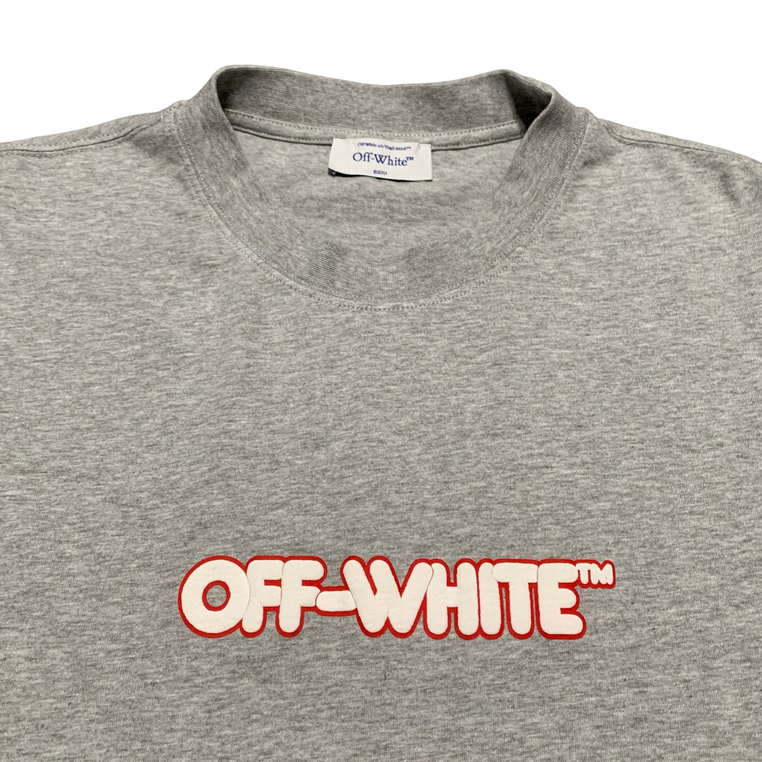 Off White Large Round Logo Skate Grey Tee Virgil Abloh