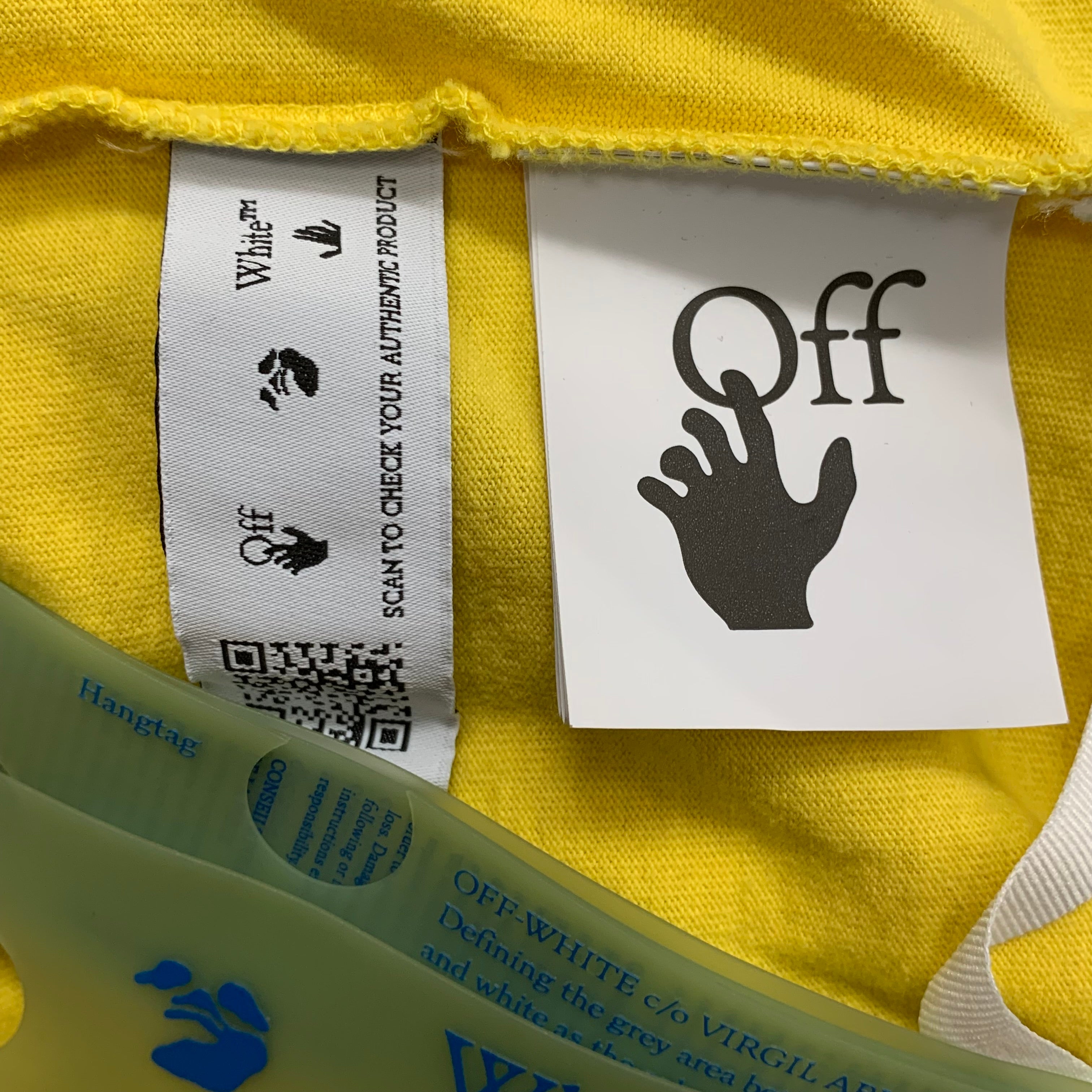 Off White Medium Tee Graffiti Arrows Yellow T-Shirt Virgil Abloh