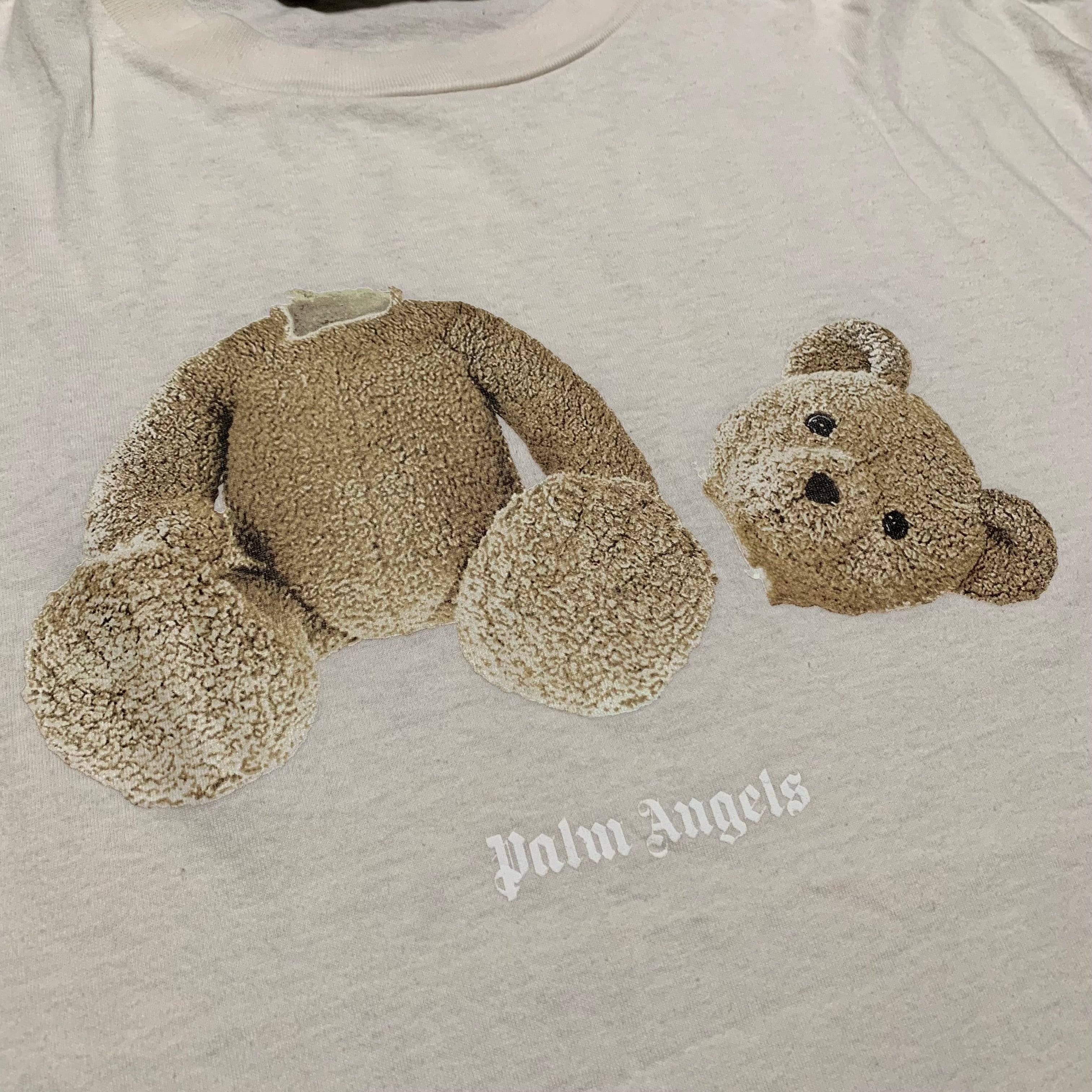 Palm Angels Large Classic Bear Cream White Tee