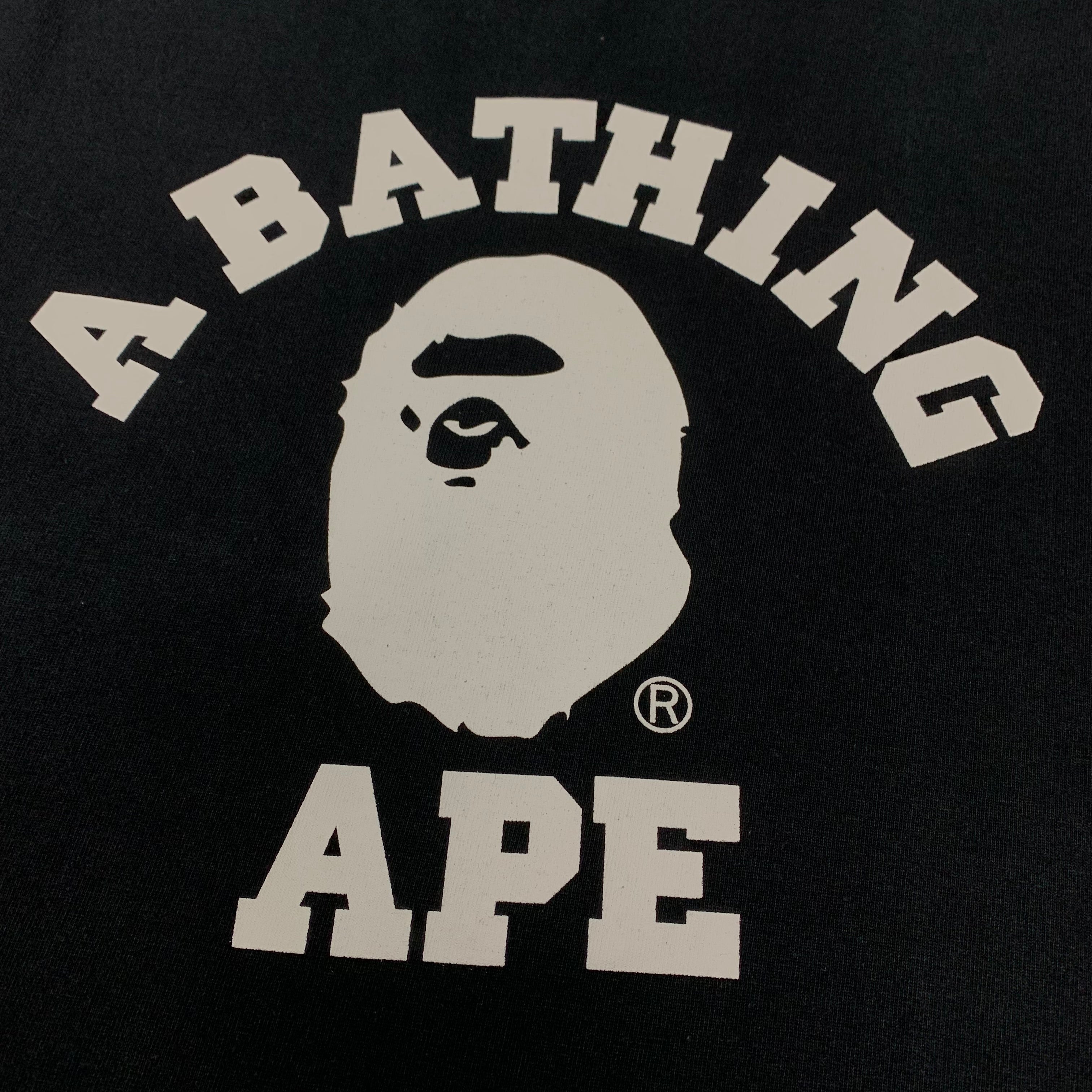 Bape Large Tee College Black T-Shirt A Bathing Ape
