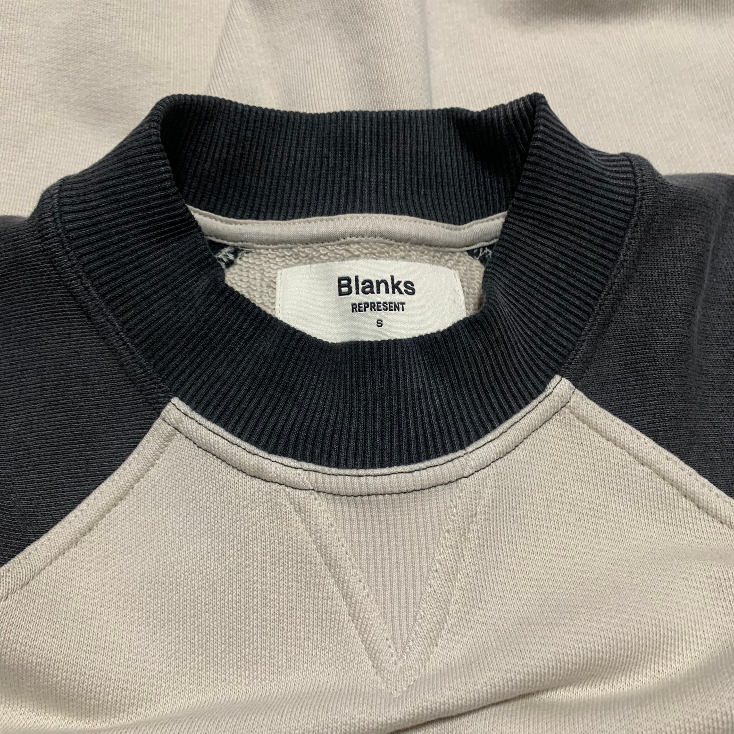 Represent Small Blanks Raglan Vintage White Sweater Sweatshirt Crewneck
