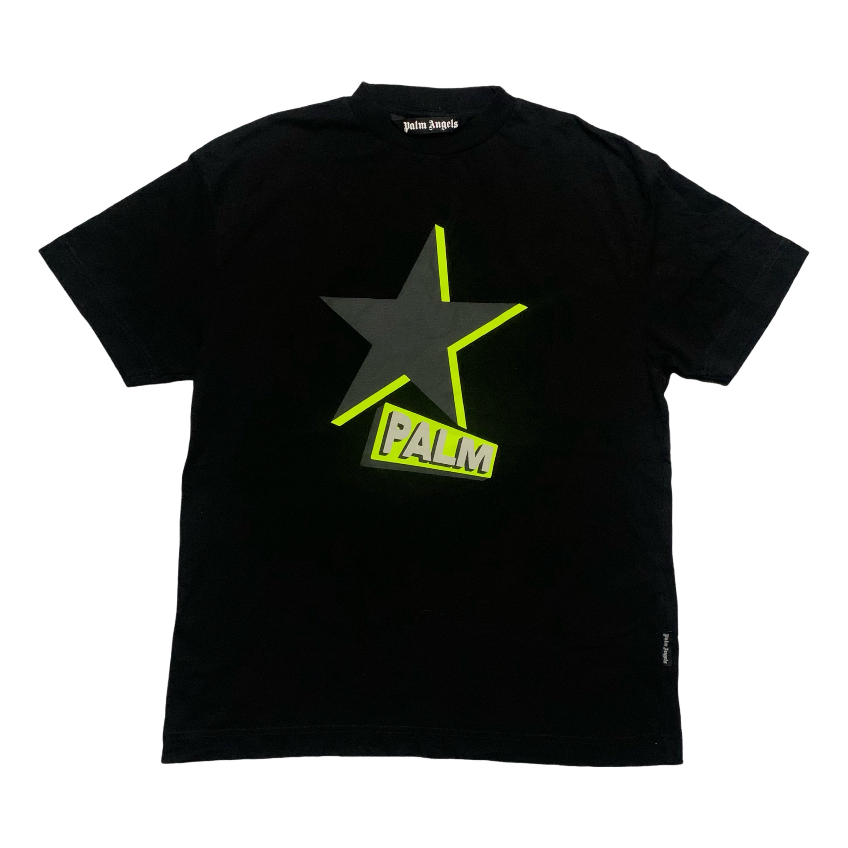 Palm Angels Large Rockstar Print Black Tee