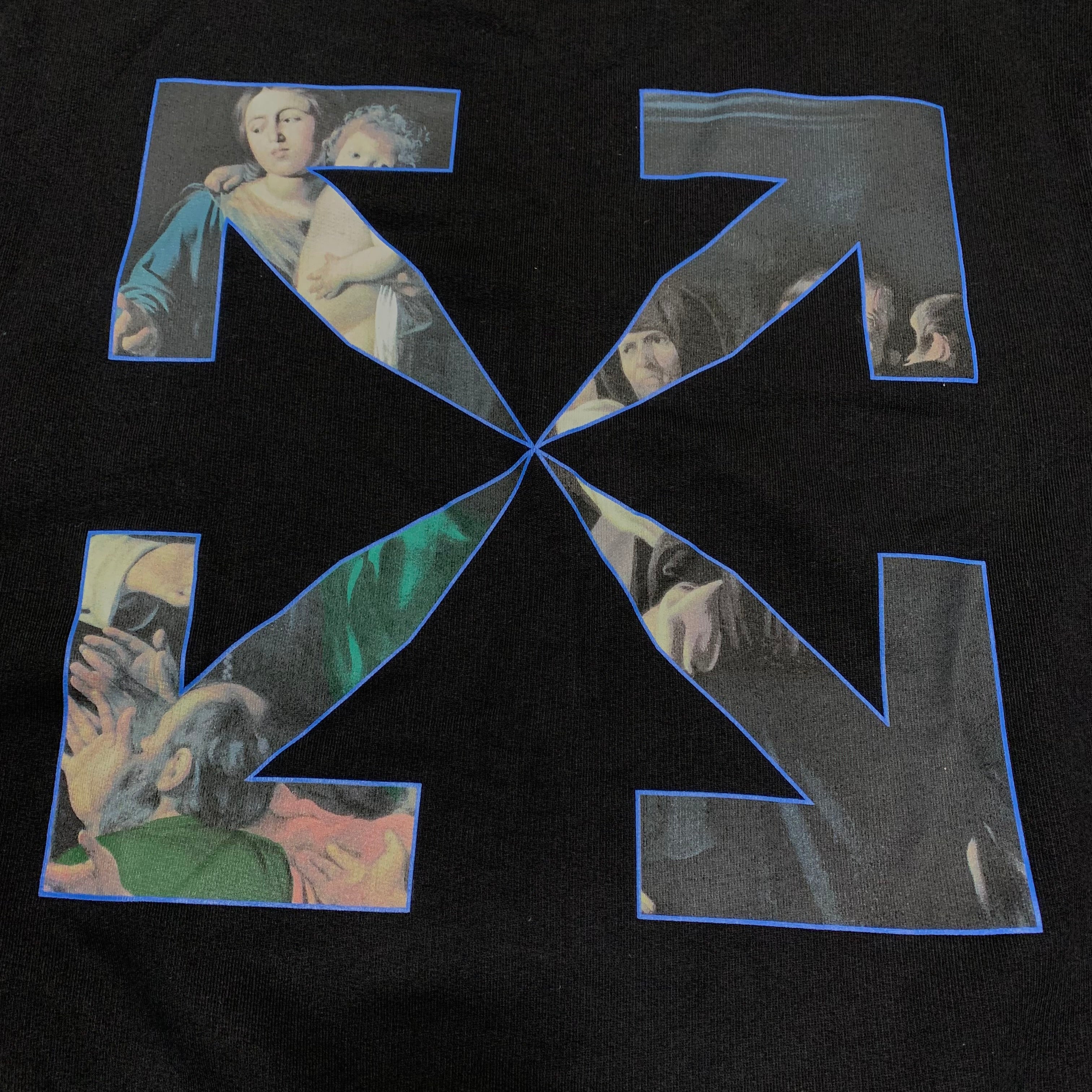 Off White Small Caravaggio Arrows Black Sweater Sweatshirt Crewneck Virgil Abloh