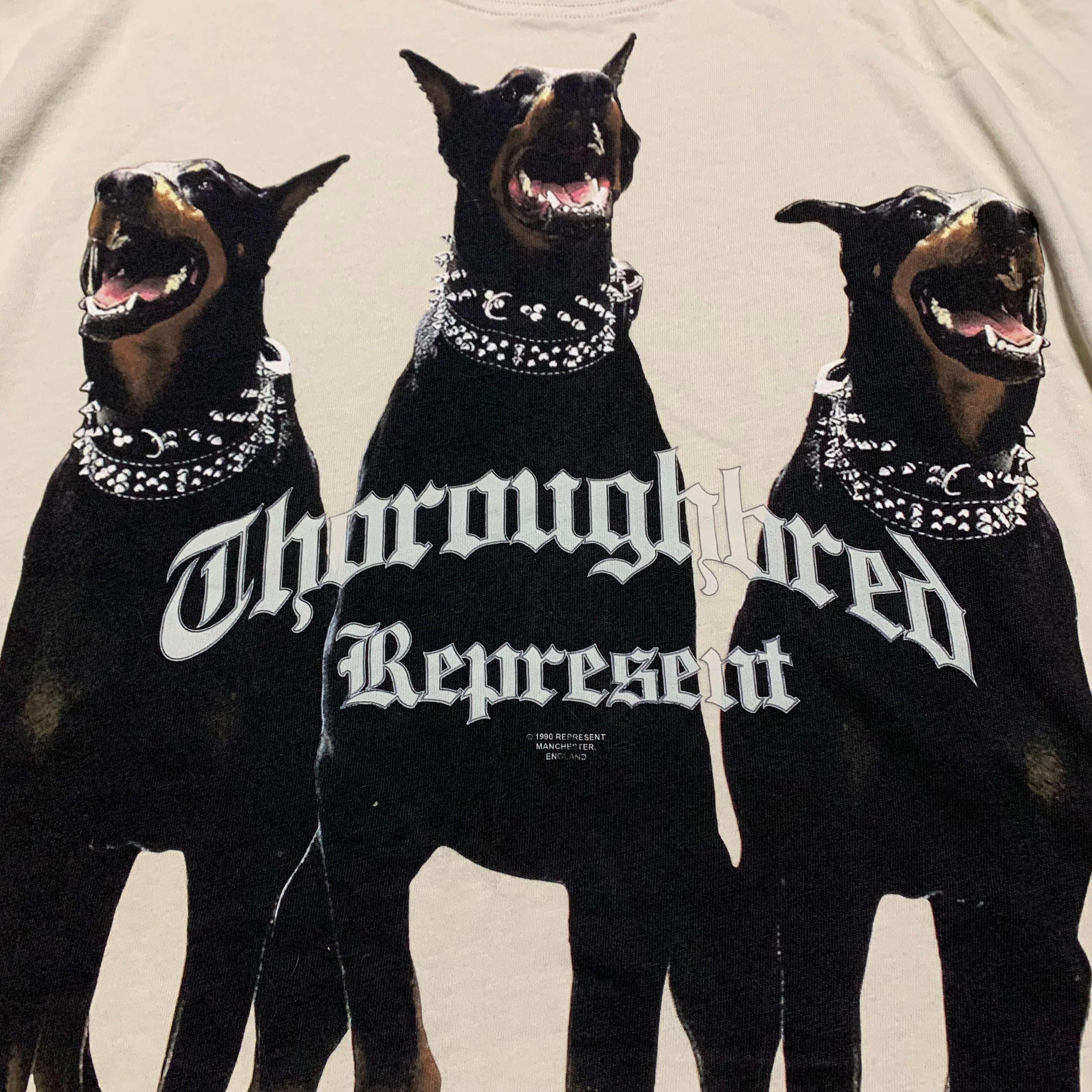 Represent Medium Thoroughbred Dog Vintage White Tee