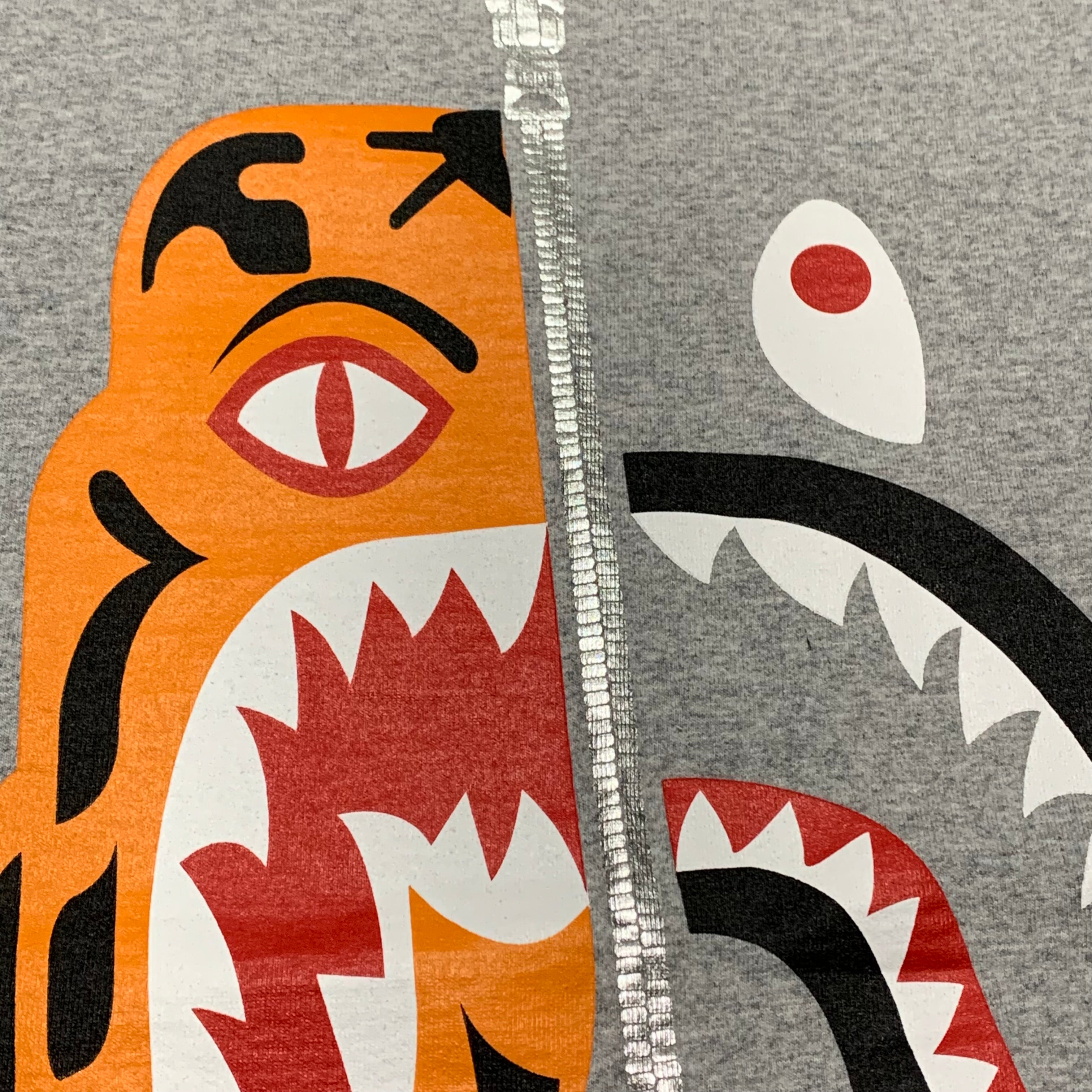 Bape Medium Tiger Shark Grey Tee A Bathing Ape
