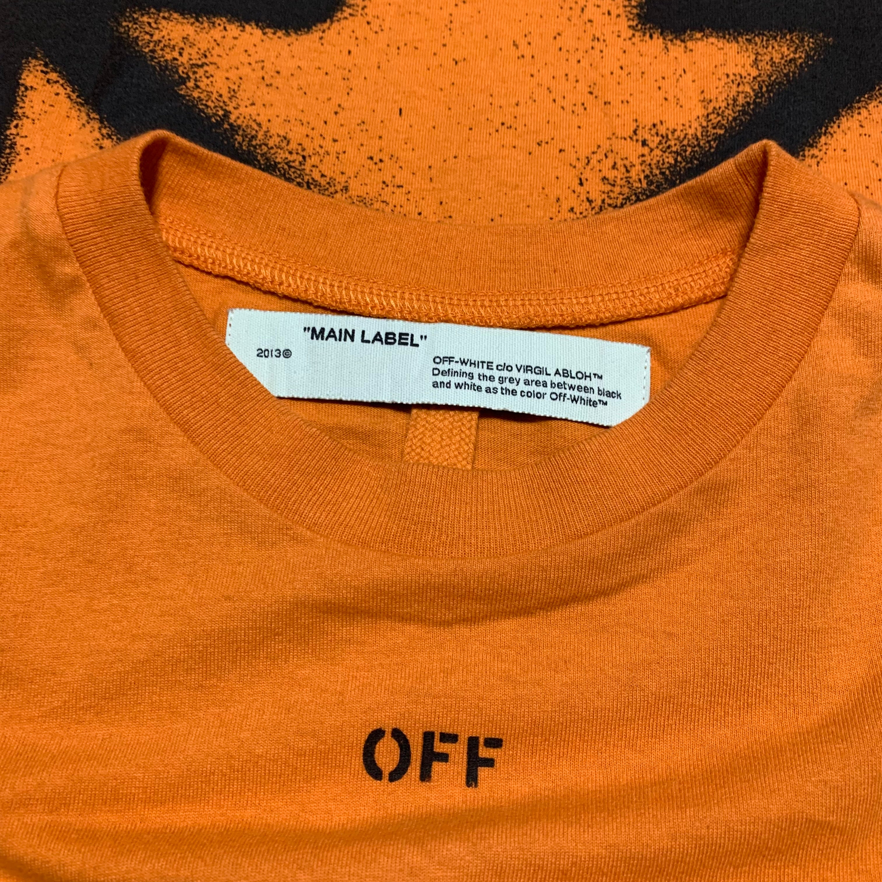 Off White XS Spray Paint Arrows Orange Tee Virgil Abloh 2020