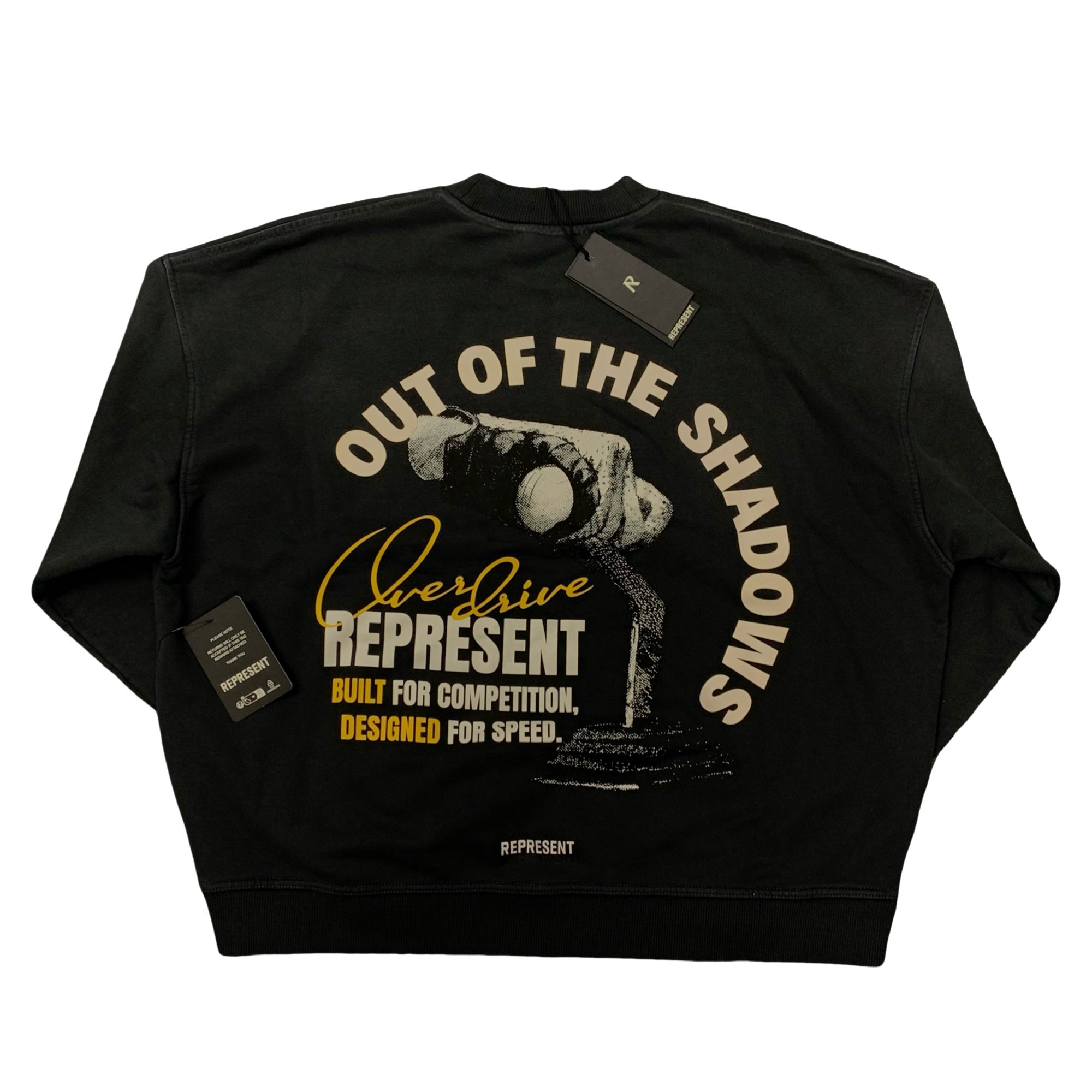 Represent Small Out The Shadows Stained Black Sweatshirt Crewneck