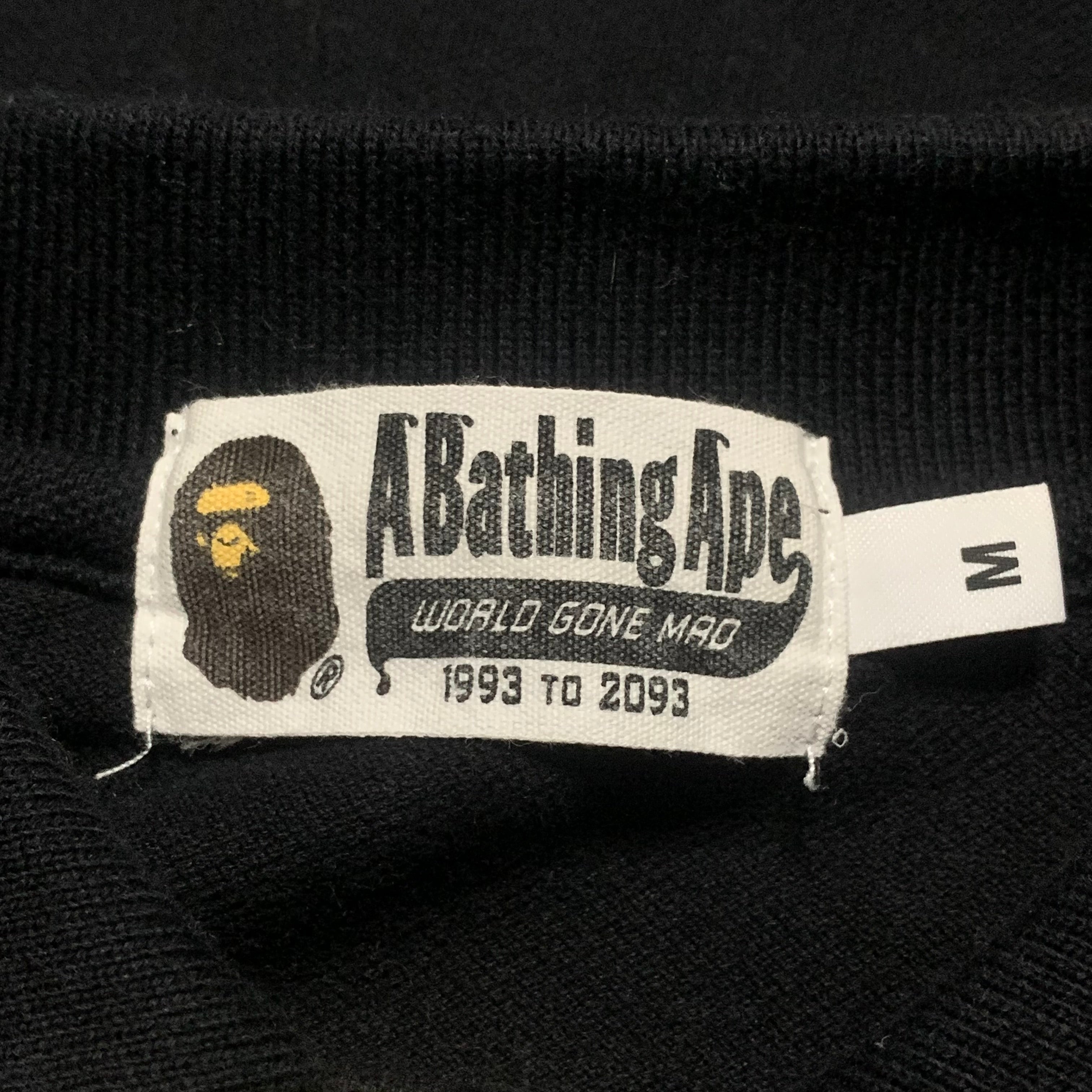 Bape Medium Polo Black Shirt Tee A Bathing Ape