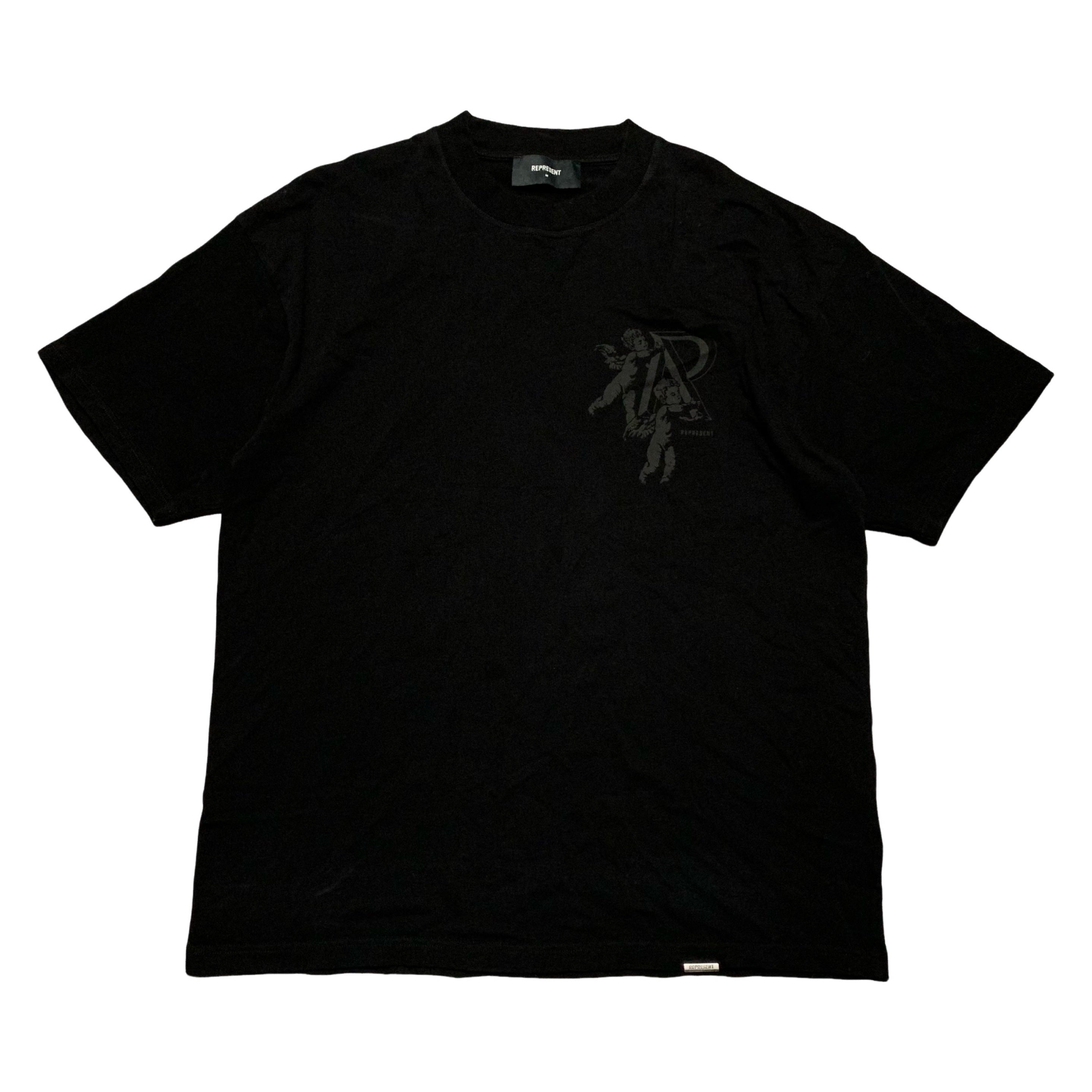 Represent Medium Cherub Initial Black Tee