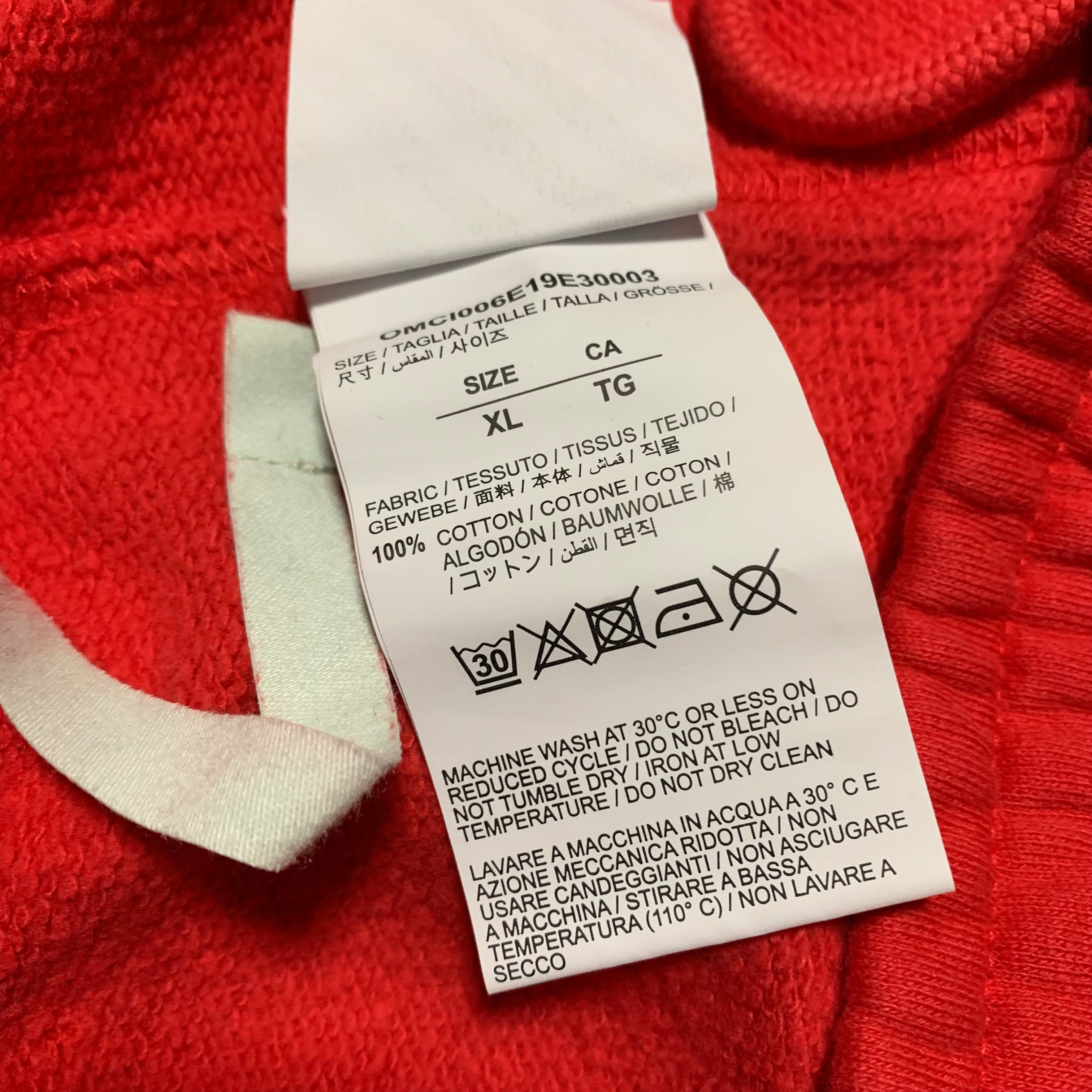 Off White XL Shorts Outline Diag Red Bottoms Virgil Abloh