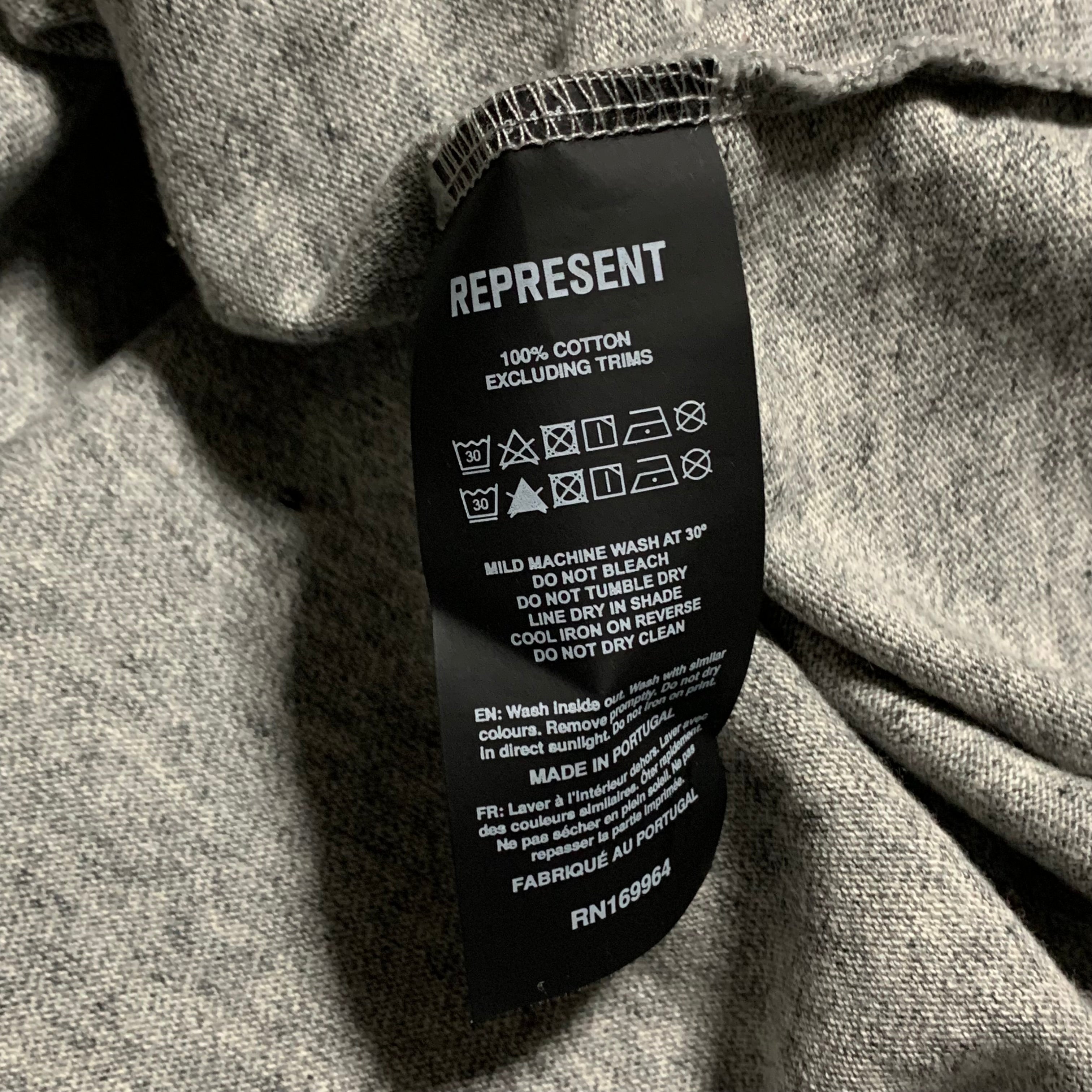 Represent Small England Applique Grey Marl Tee