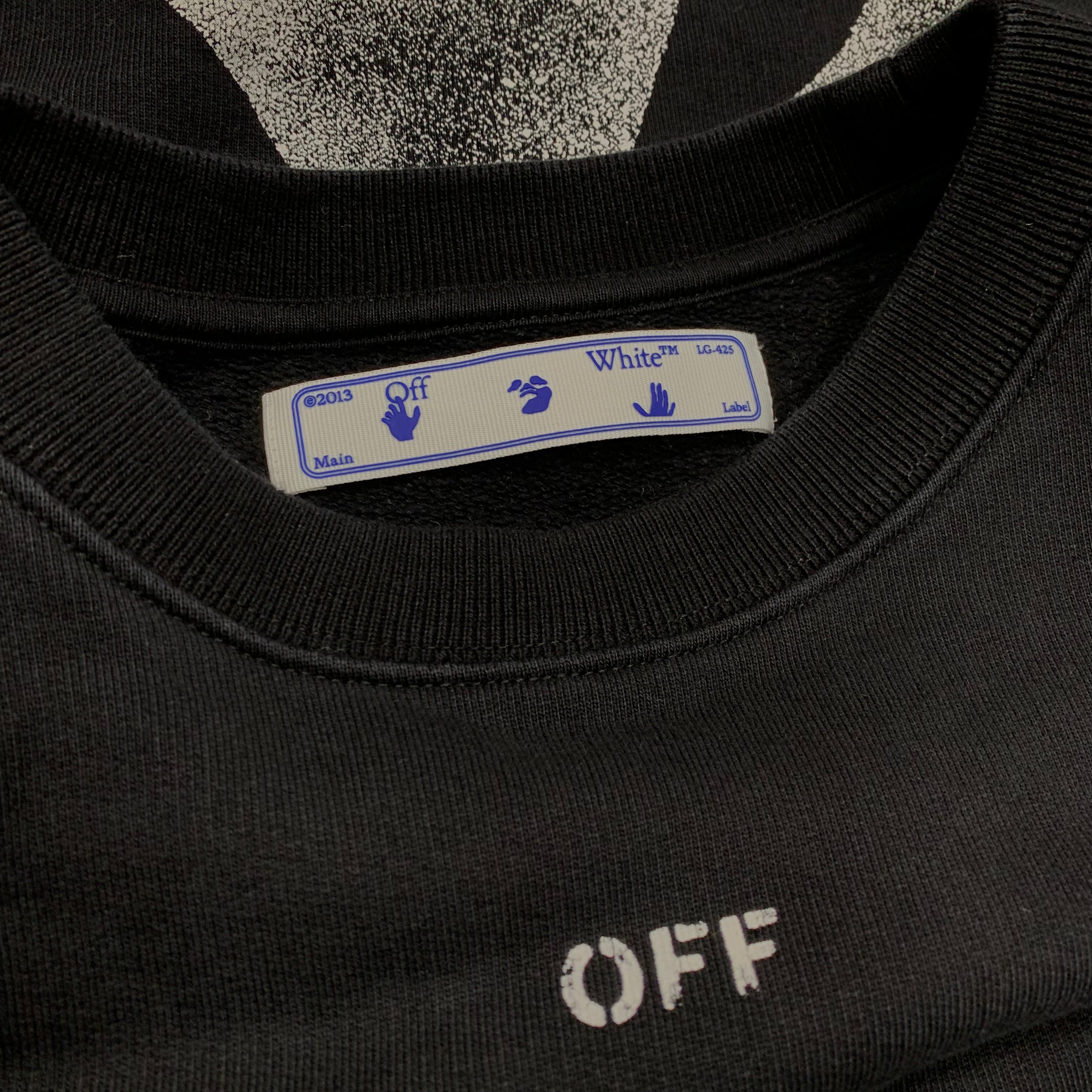 Off White Large Tee Stencil Arrow Black Sweatshirt Crewneck Virgil Abloh