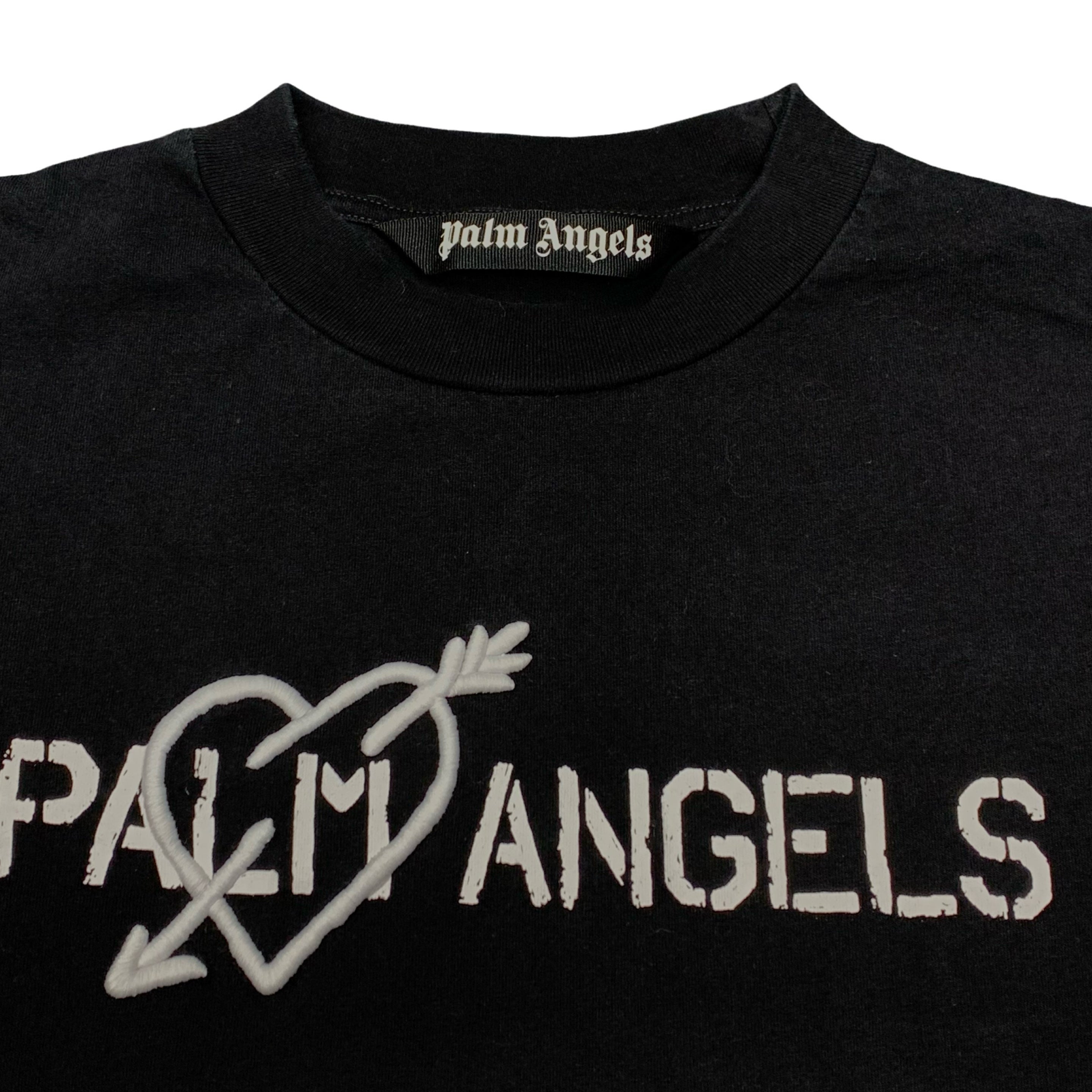 Palm Angels Small Tee Heart Graphic Black T-Shirt