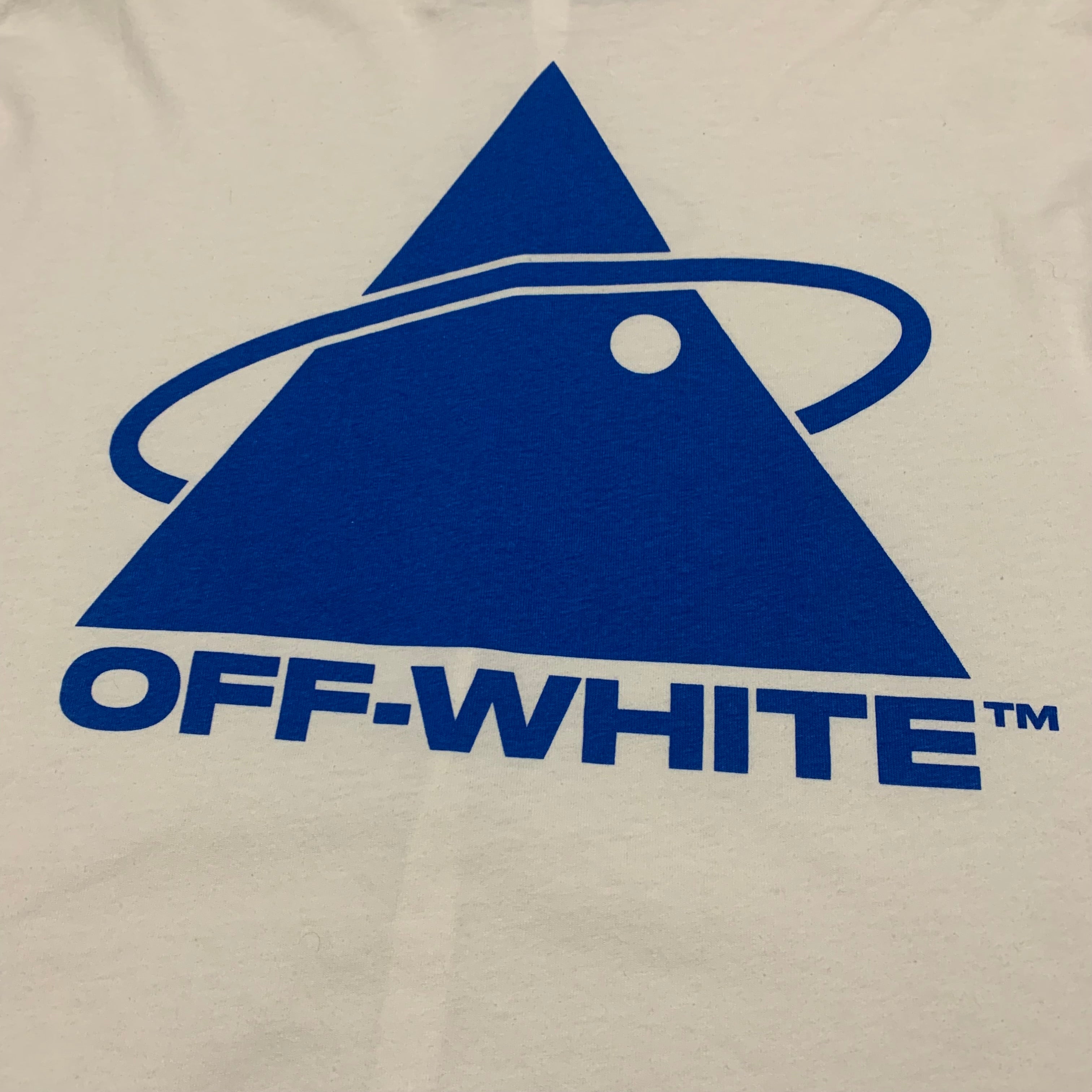 Off White XL Triangle White Long Sleeve Tee Mock Neck Virgil Abloh