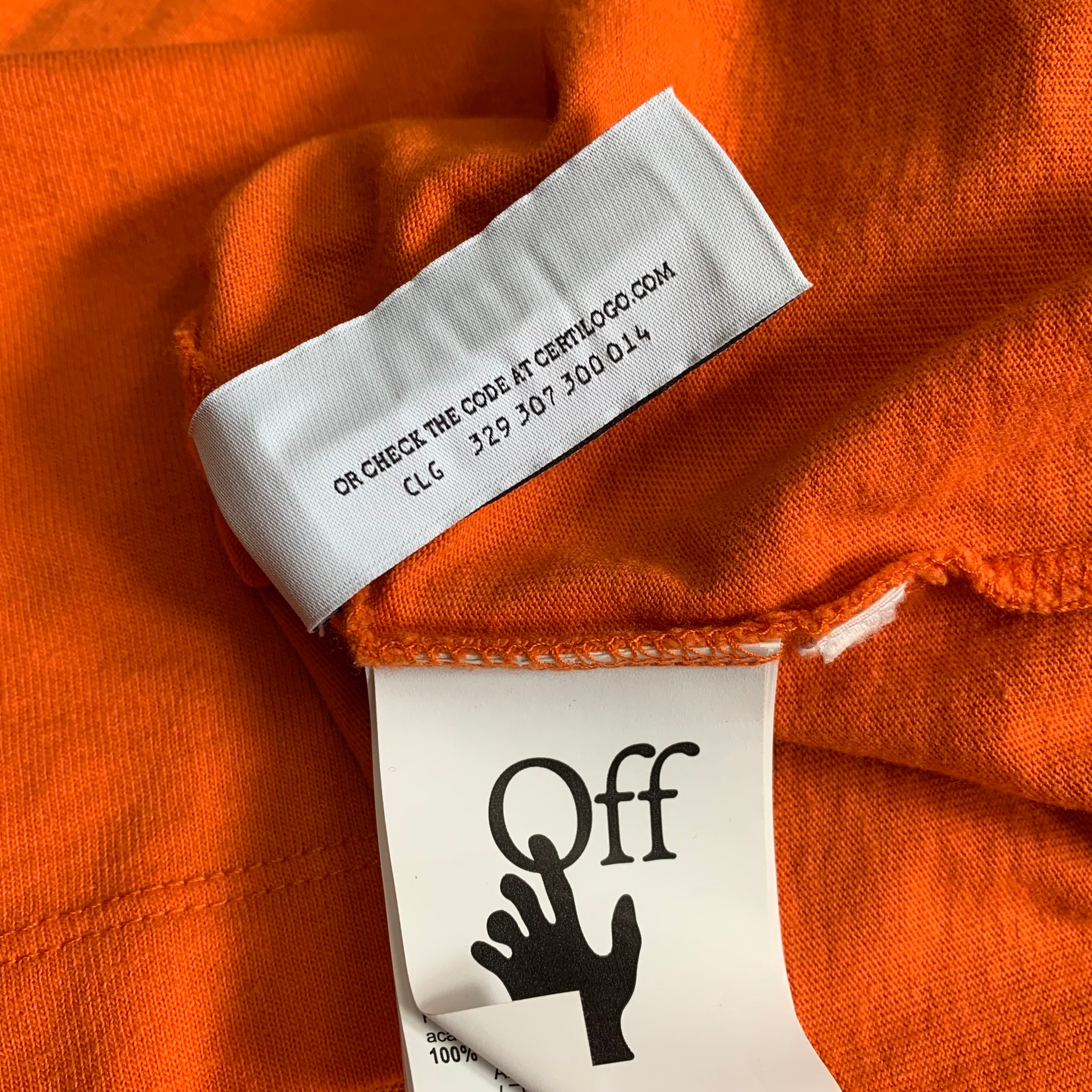 Off White XL Tee Marker Arrows Orange T-Shirt Virgil Abloh