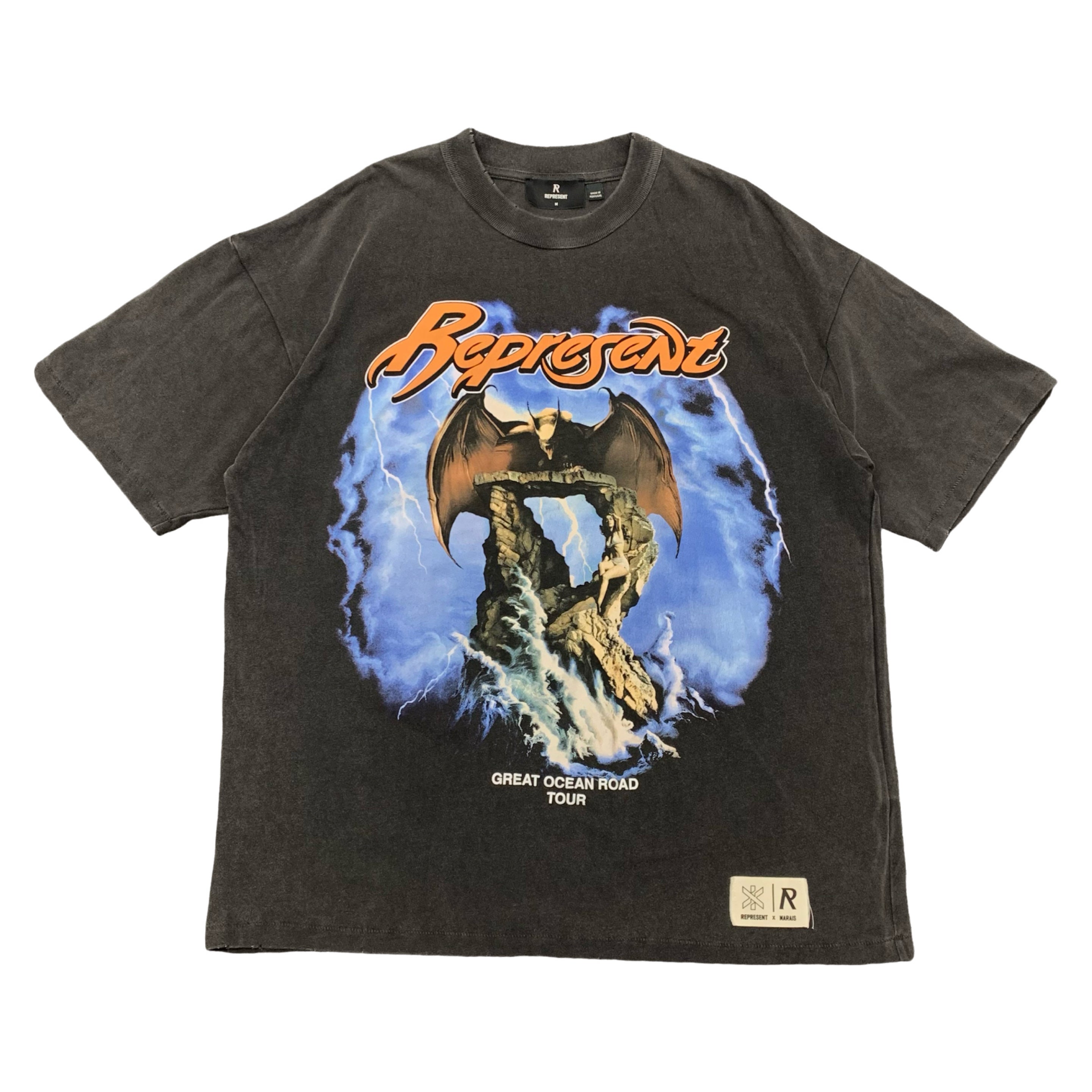 Represent Medium Tee Marias Great Ocean Vintage Black T-Shirt
