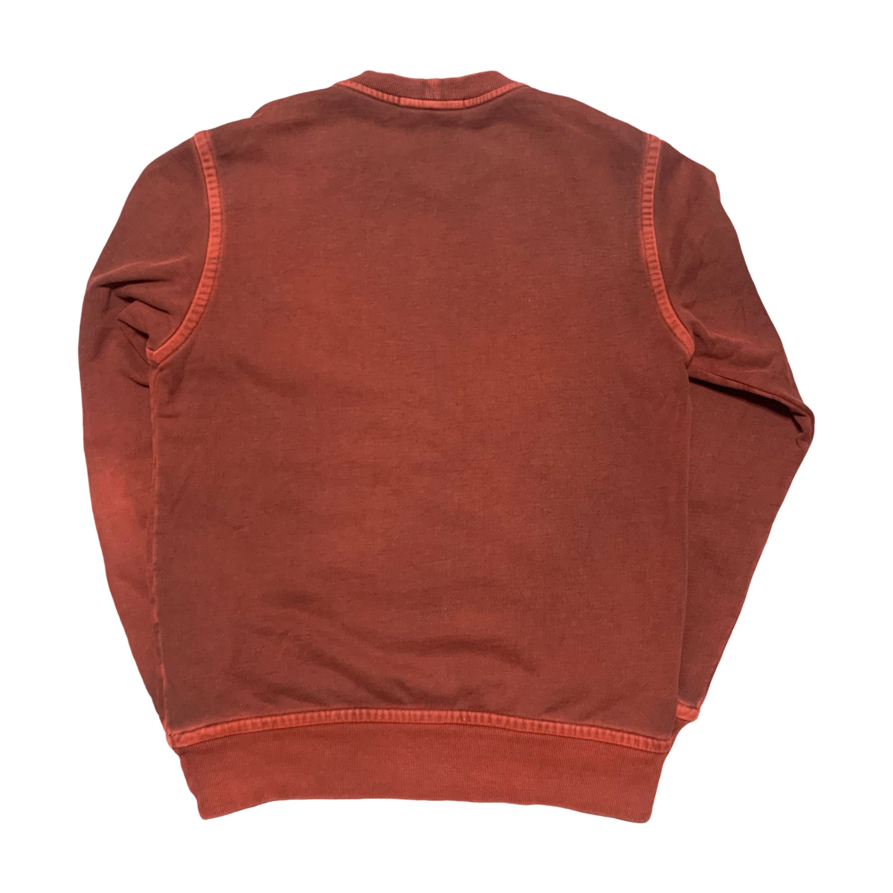 Stone Island Medium Burgundy Orange Two Tone Sweatshirt Crewneck 2015