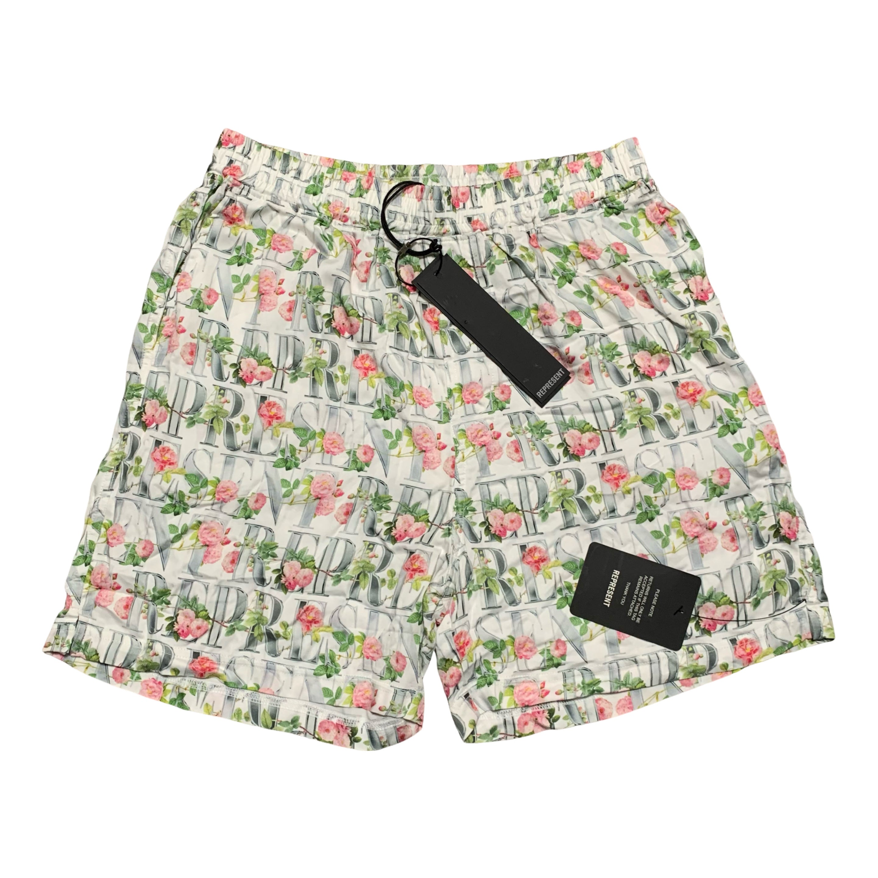 Represent Medium Shorts White Floral Bottoms