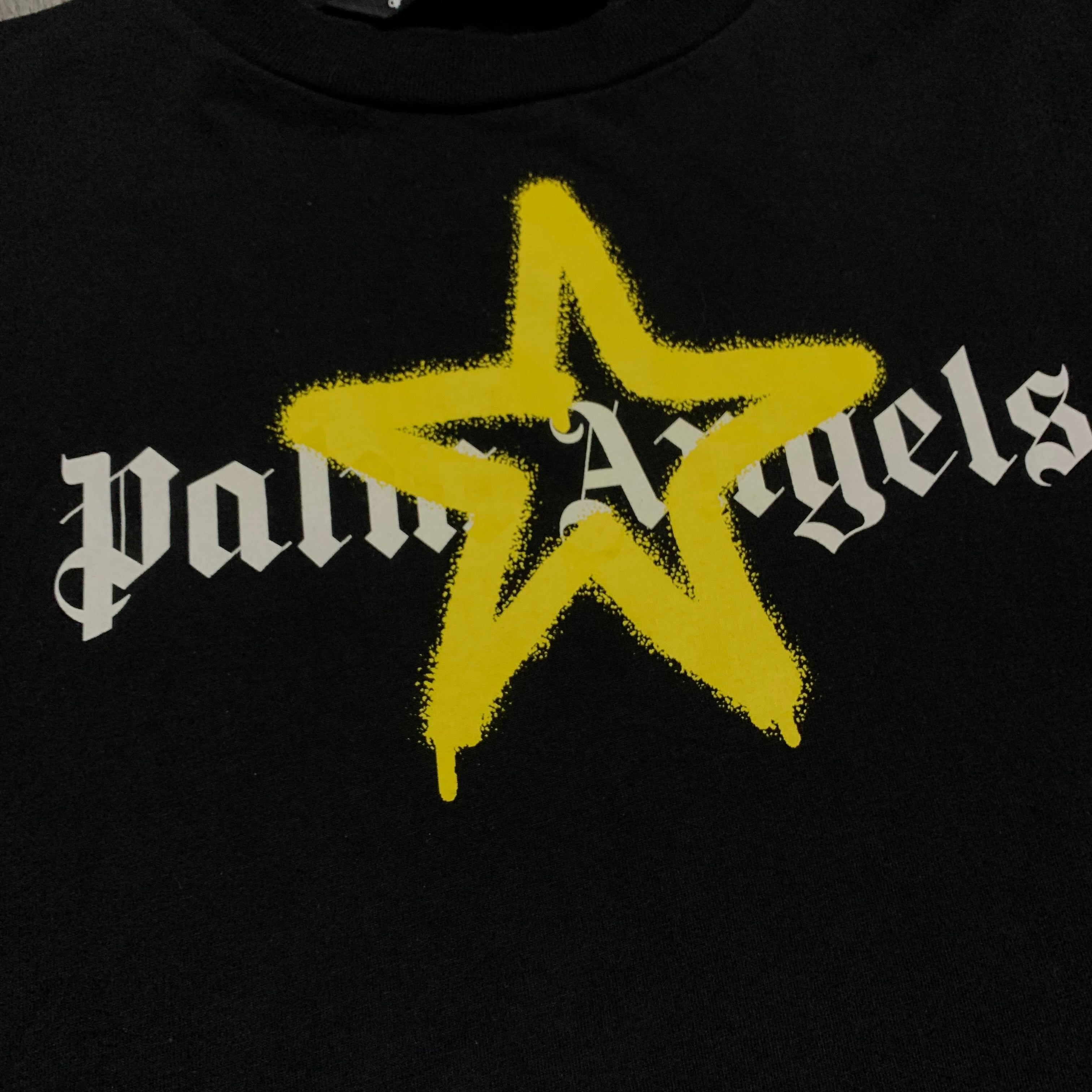 Palm Angels Small Sprayed Star Black Tee