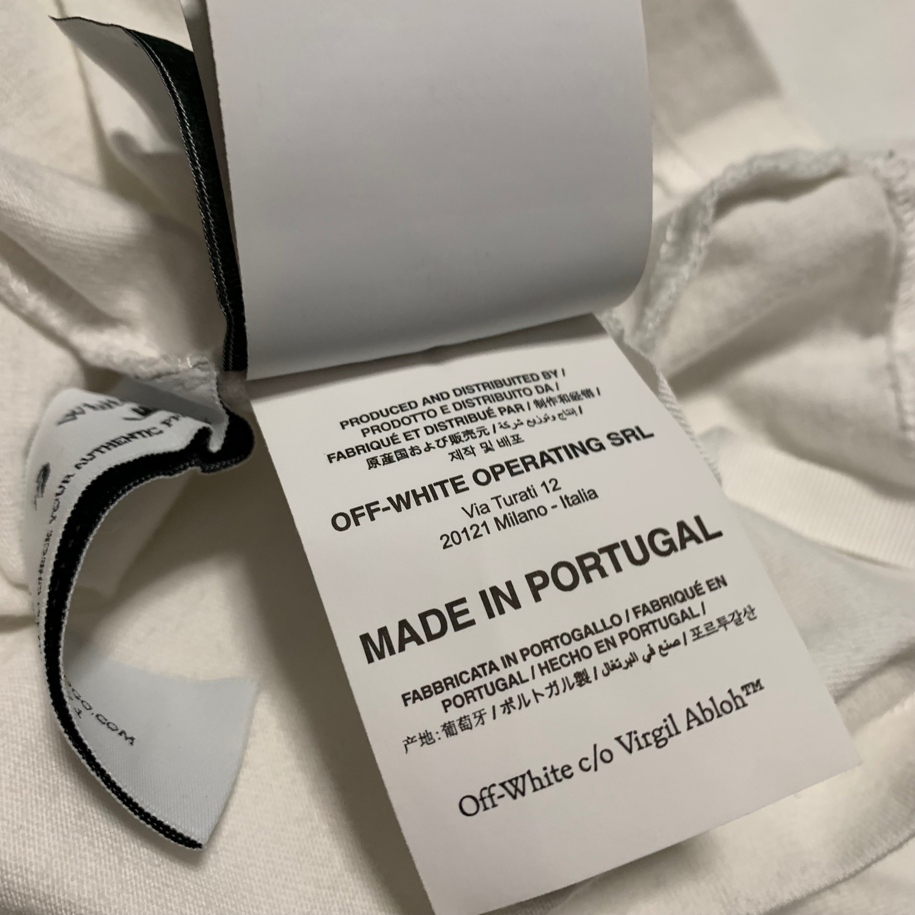 Off White Medium 70s Casual Type Logo Casual White Tee Virgil Abloh