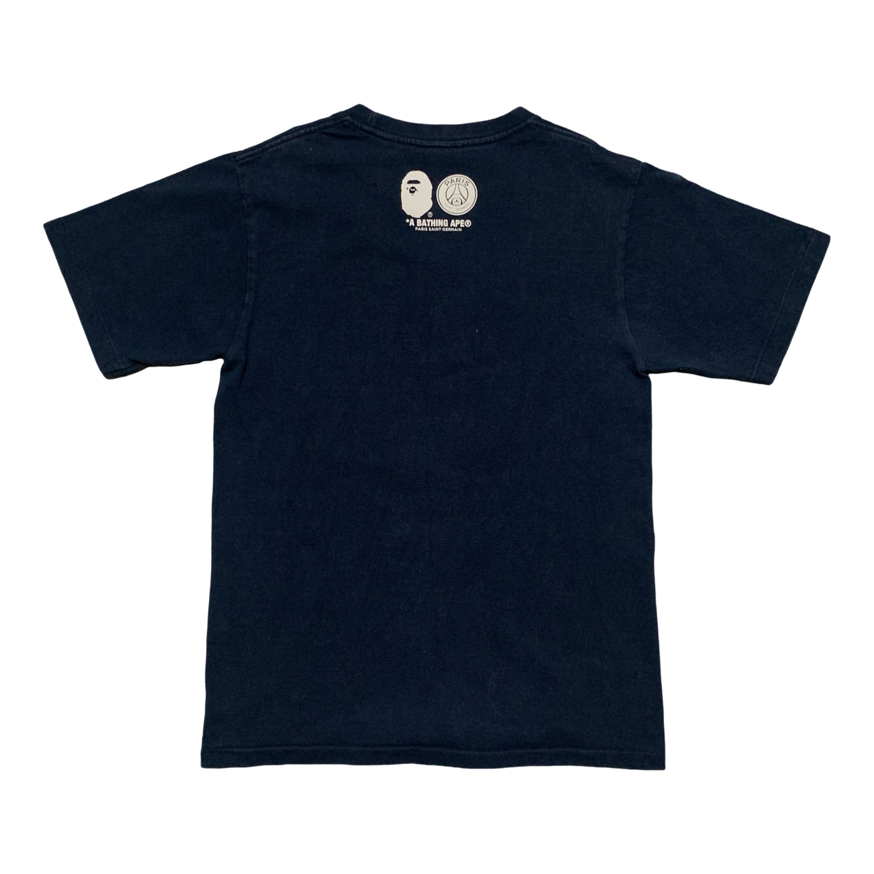 Bape Small PSG Ape Head Navy Blue Tee A Bathing Ape