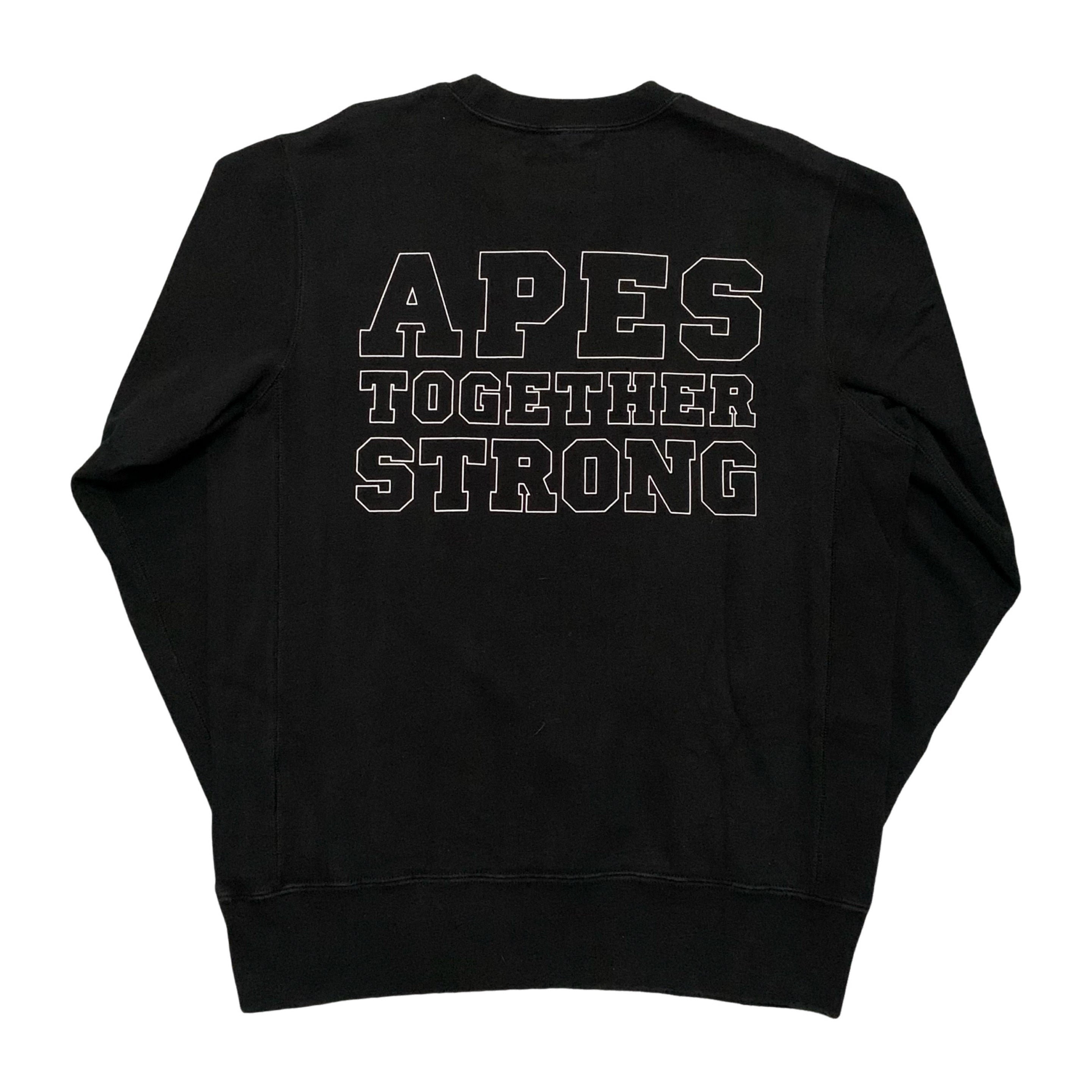 Bape Medium College Black Sweatshirt Crewneck 'Apes Together Strong'
