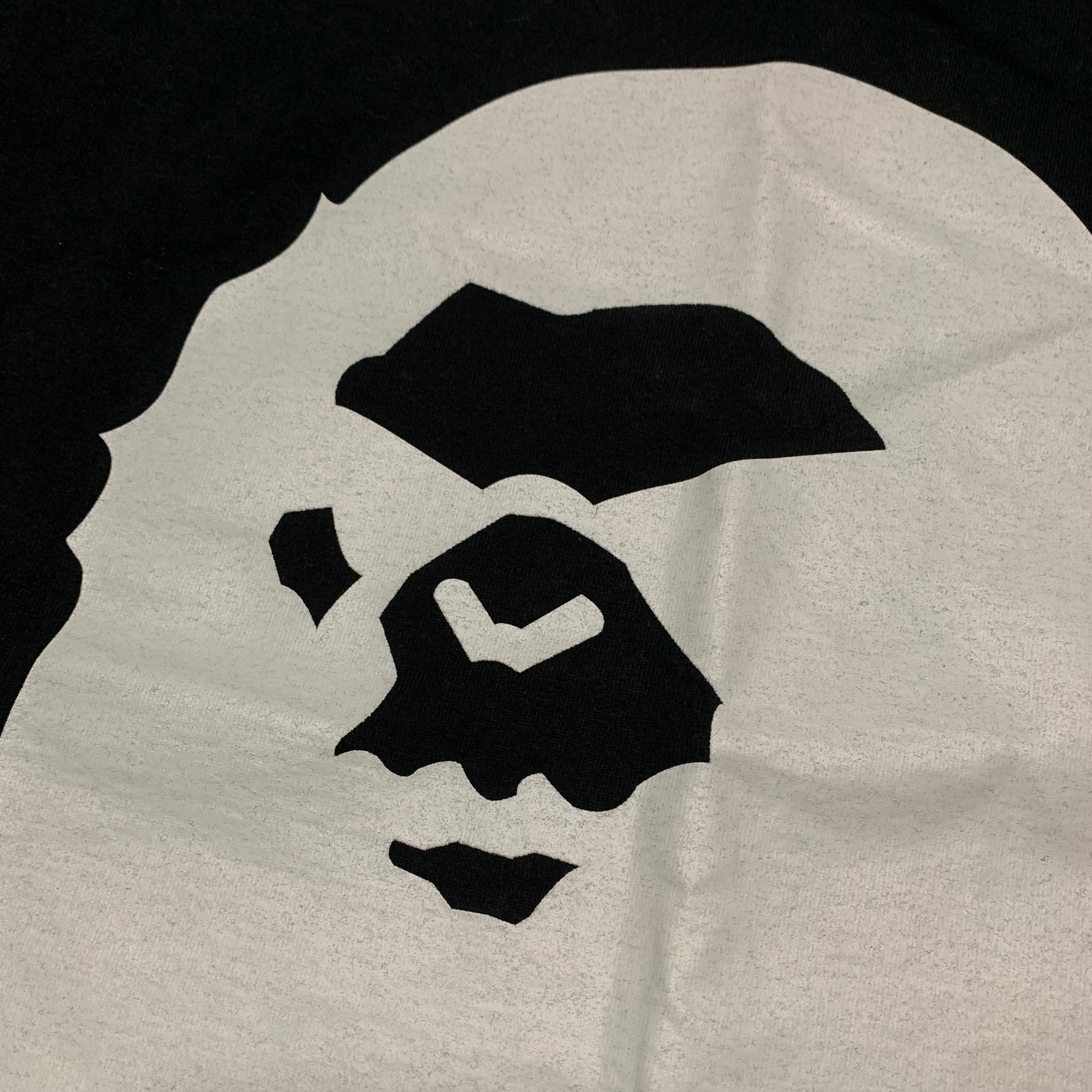 Bape Medium Big Ape Head Mad Face Black Tee Vintage OG