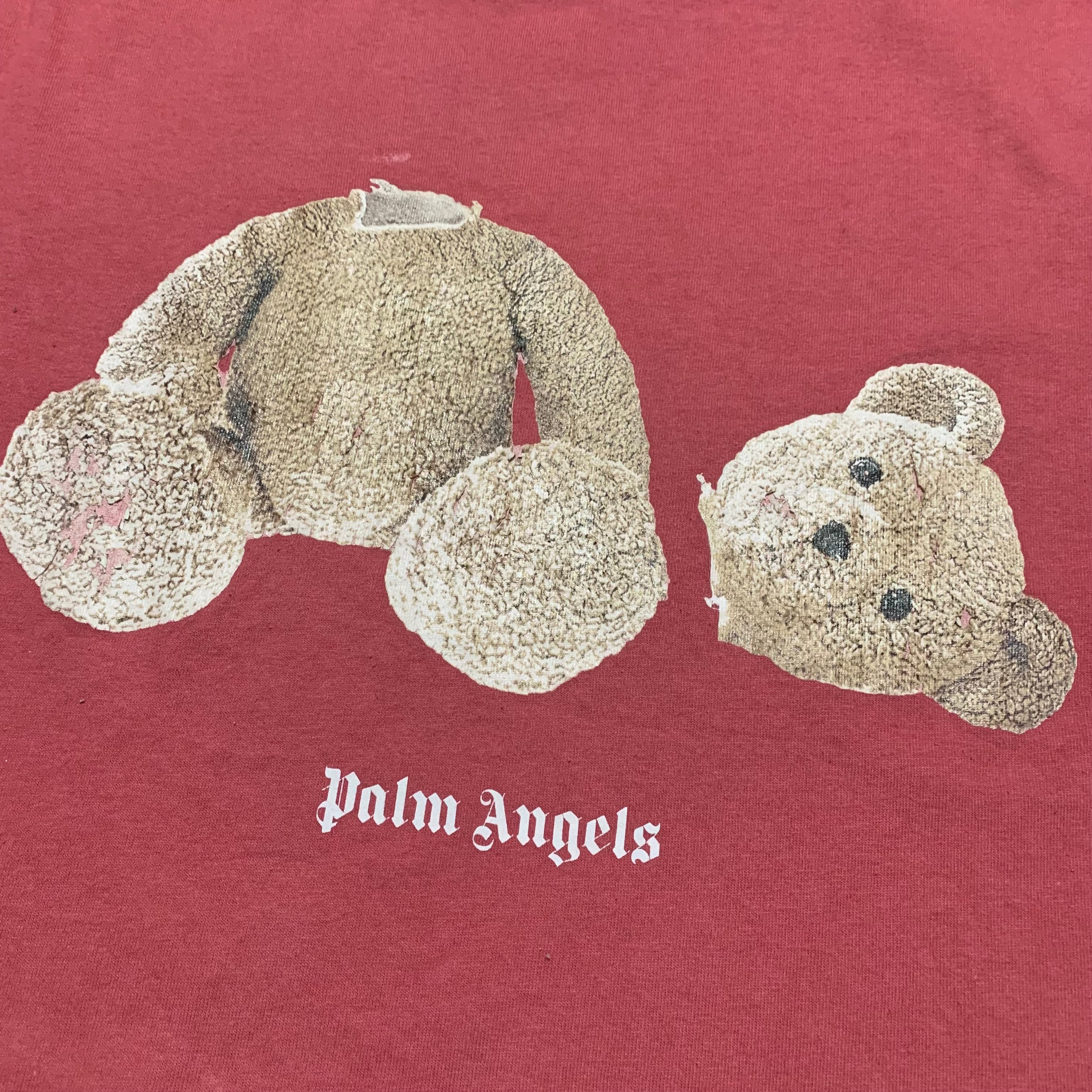 Palm Angels Small Kill The Bear Burgundy Pink Tee