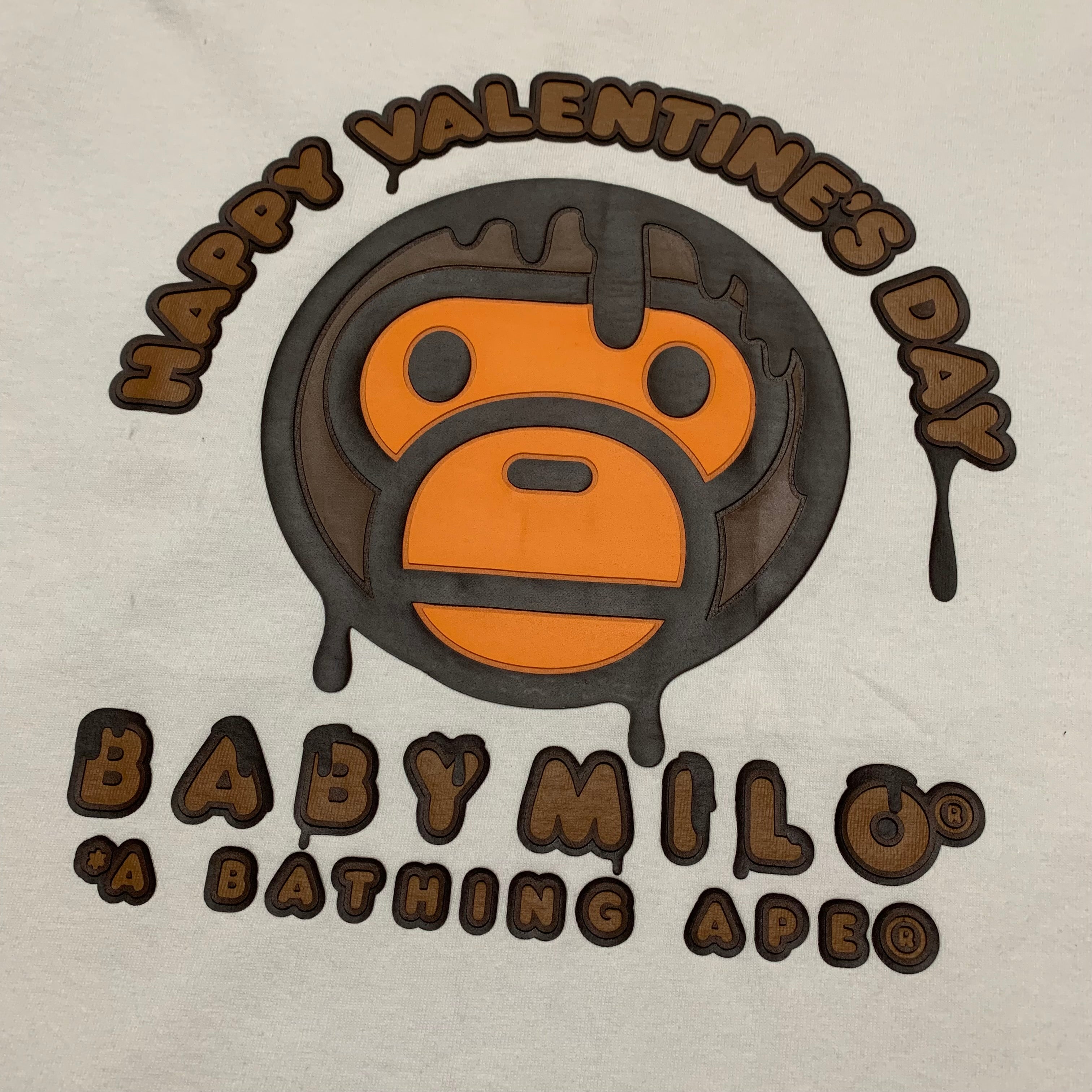 Bape Medium Baby Milo White Tee Valentines Day Exclusive