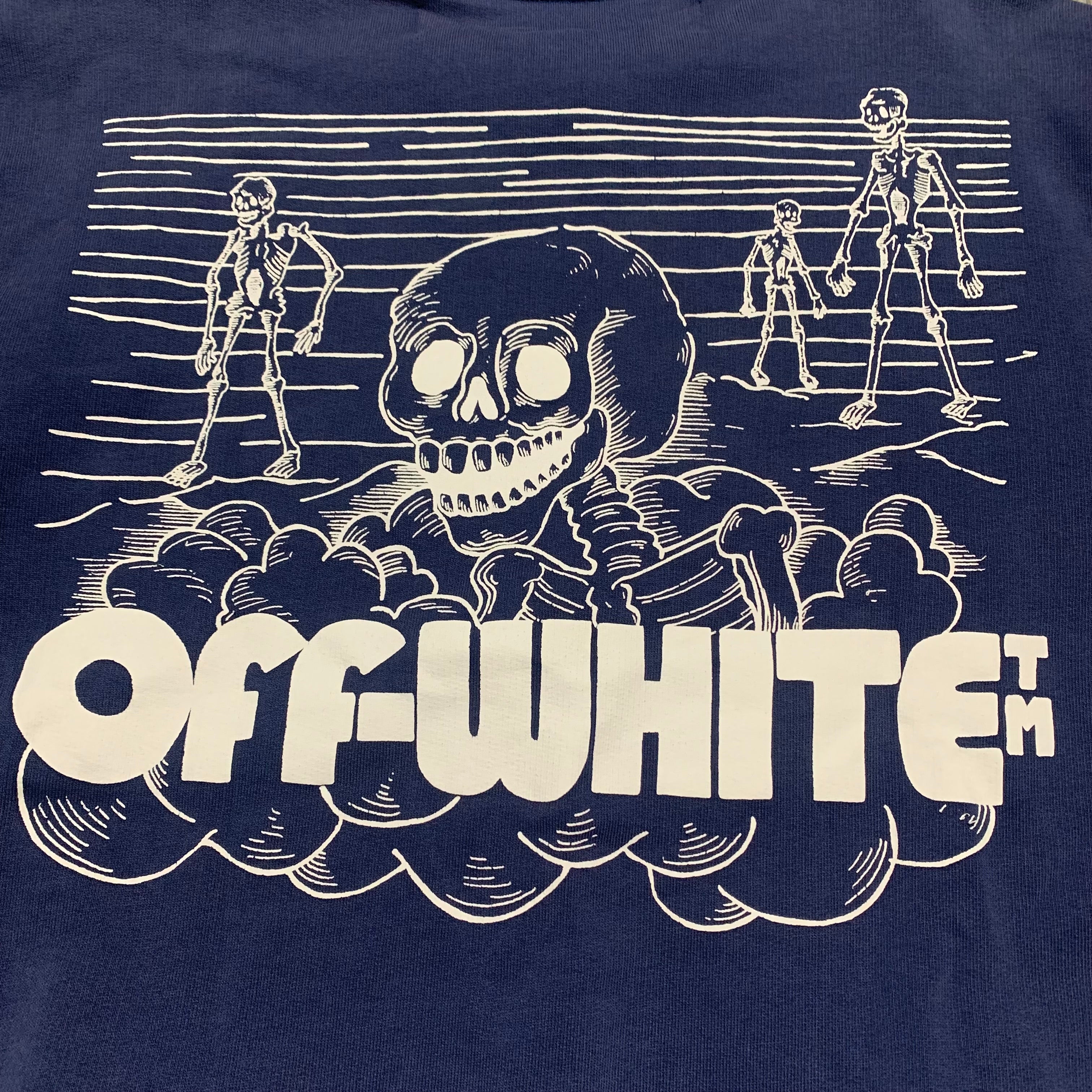 Off White Small Skull Skeleton Blue Sweatshirt Crewneck Virgil Abloh